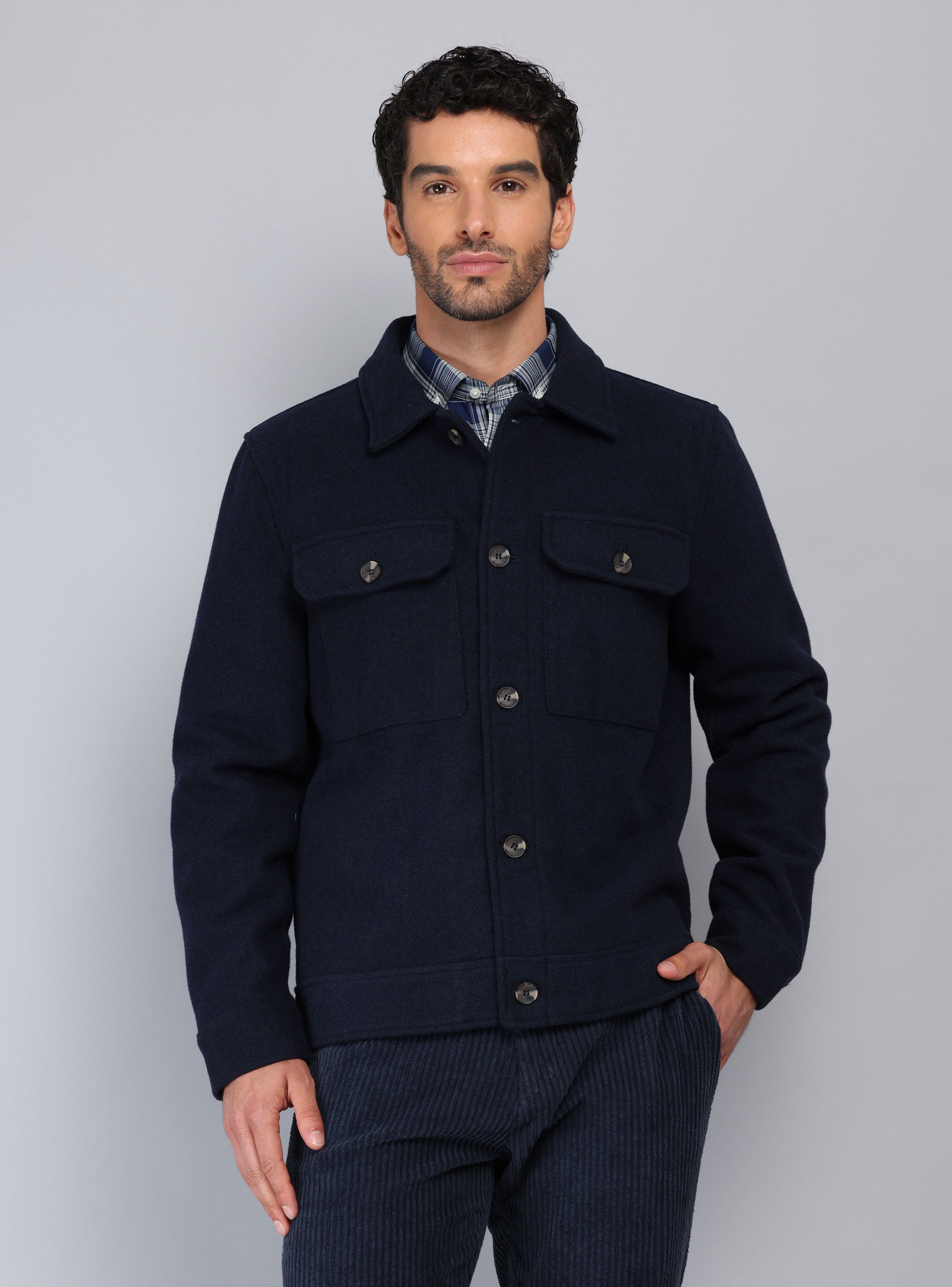 CHAQUETA ABOTONADA REGULAR FIT AZUL MARINO PIERO BUTTI - 6