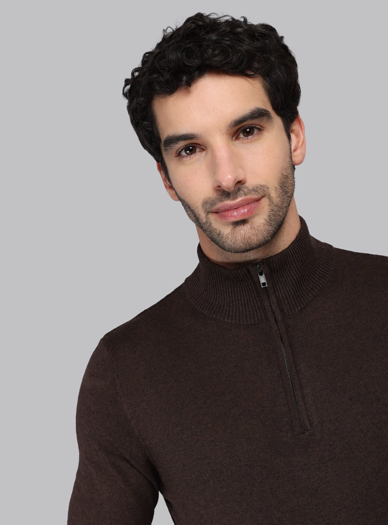 SWEATER CUELLO ALTO REGULAR FIT CHOCOLATE PIERO BUTTI - 3