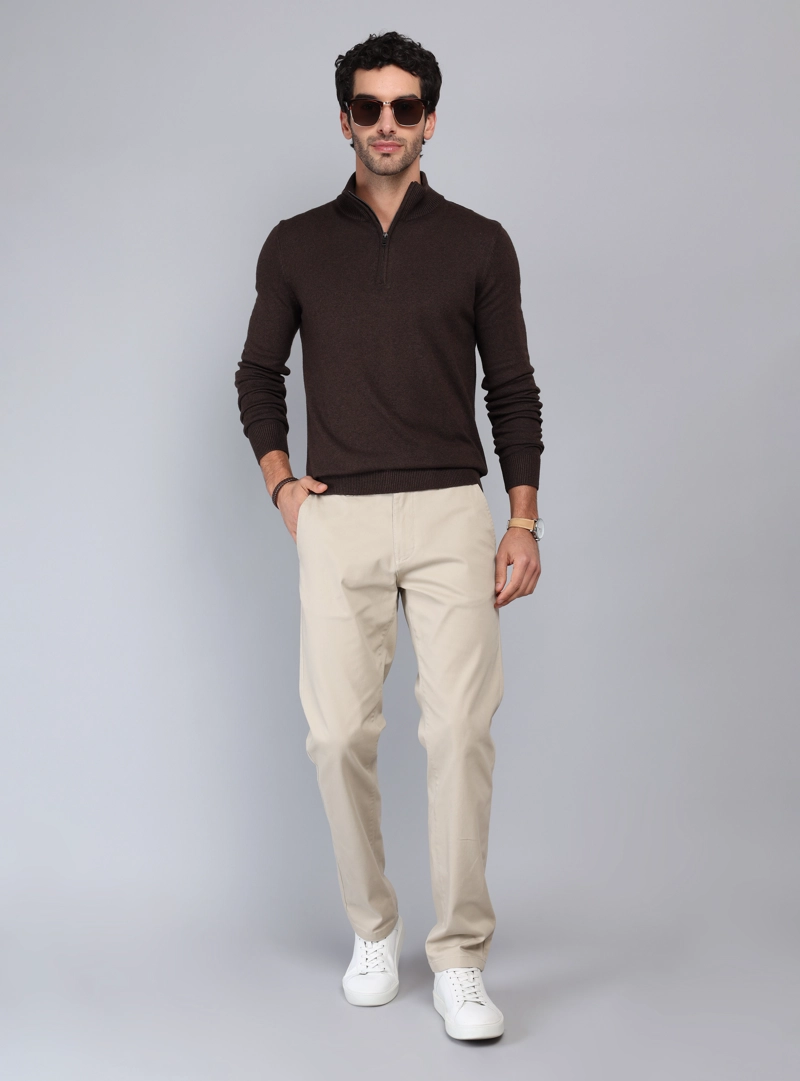 SWEATER CUELLO ALTO REGULAR FIT CHOCOLATE PIERO BUTTI - 4