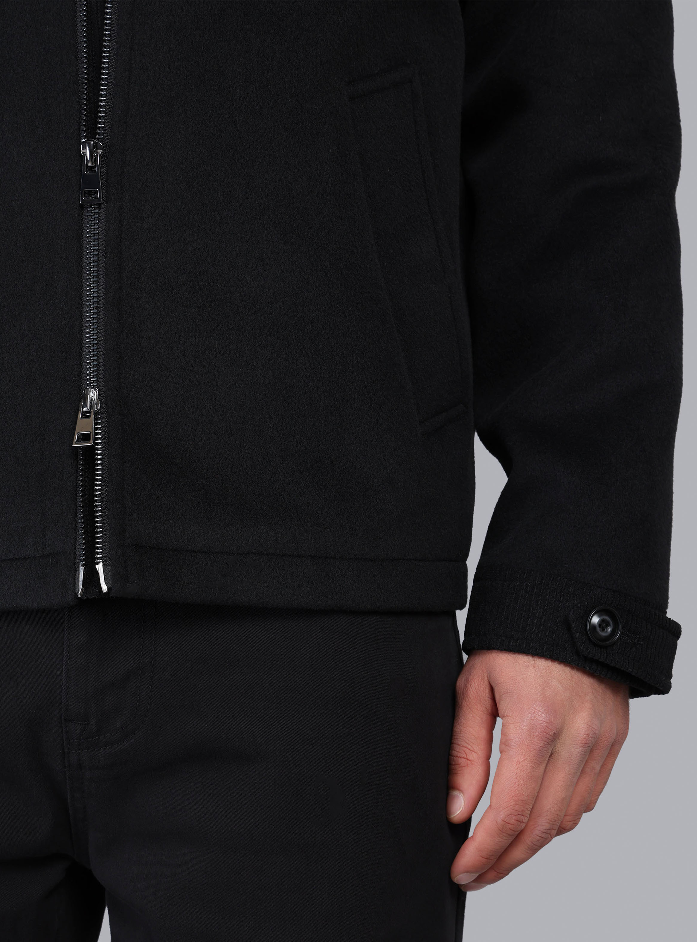 CHAQUETA RECTA REGULAR FIT NEGRO PIERO BUTTI - 5