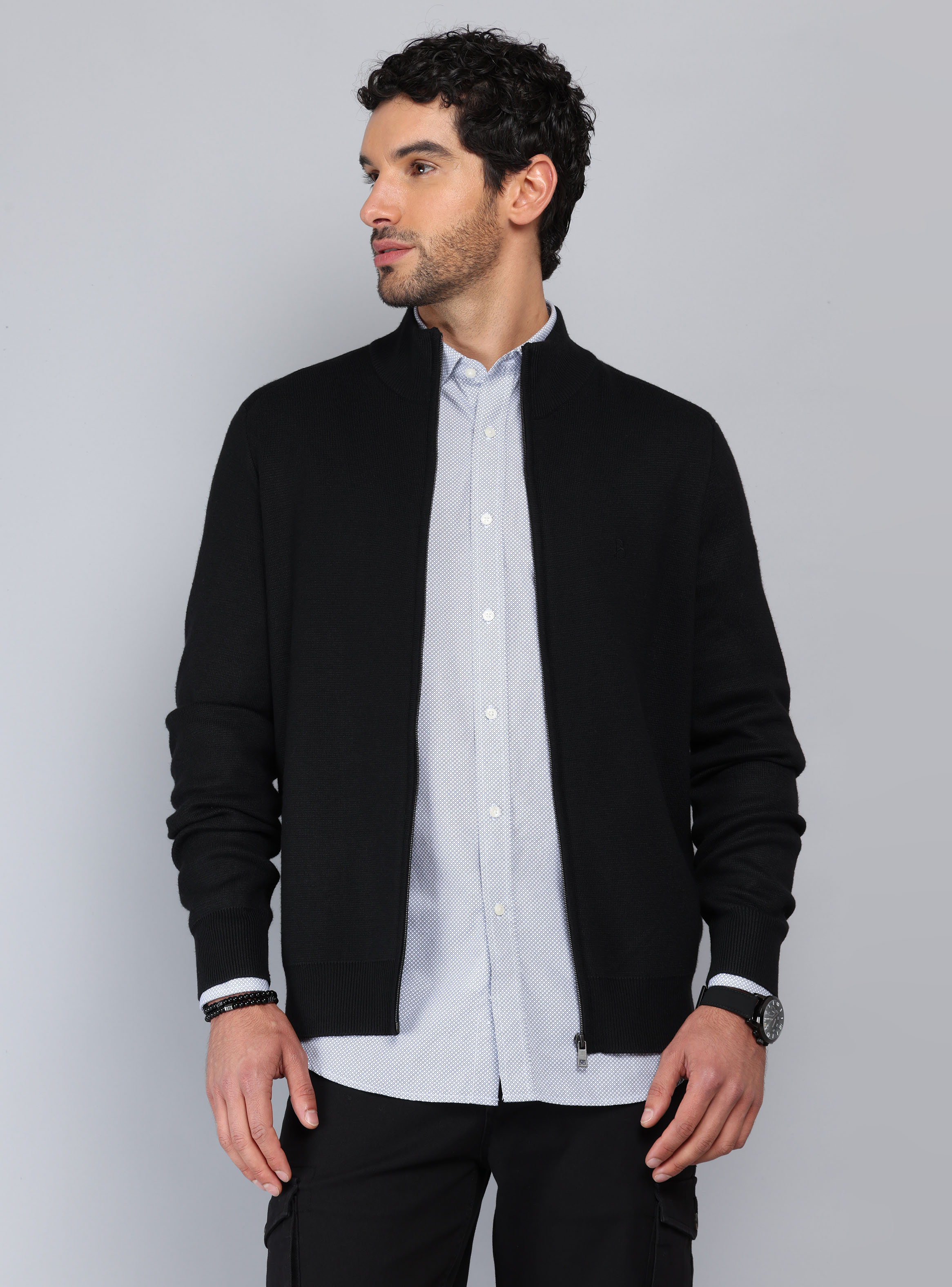 SWEATER CUELLO ALTO CON CIERRE PIERO BUTTI - 1