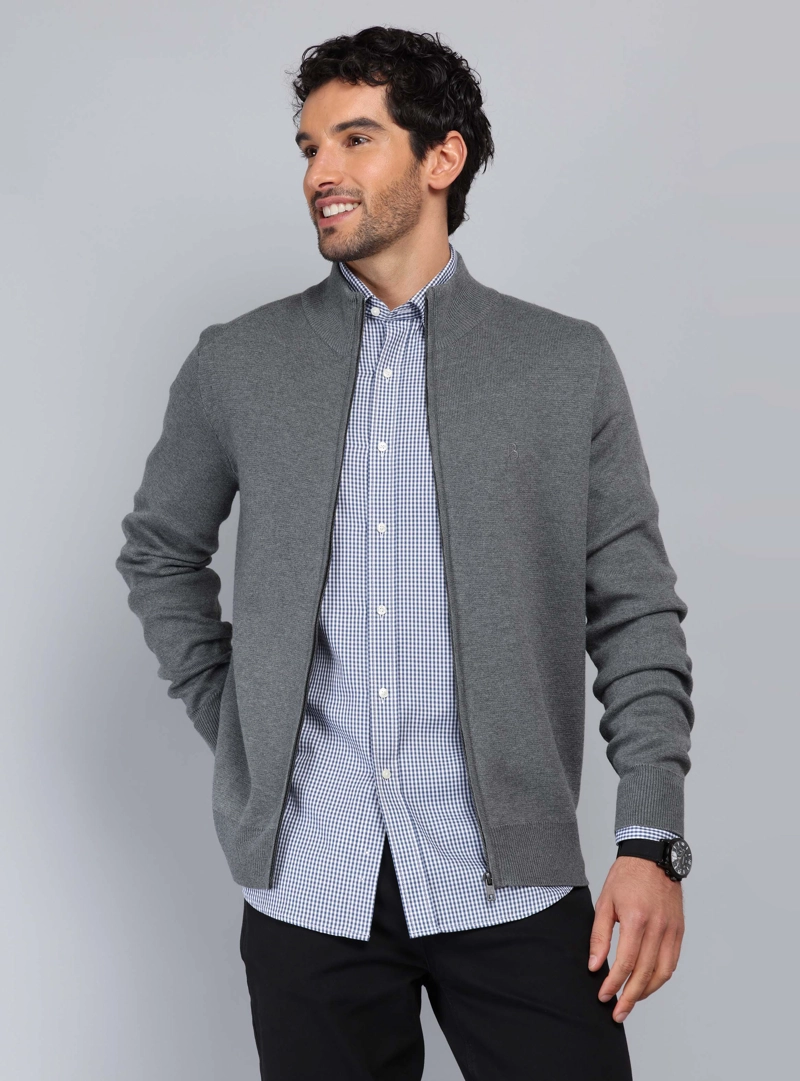 SWEATER CUELLO ALTO CON CIERRE PIERO BUTTI - 1