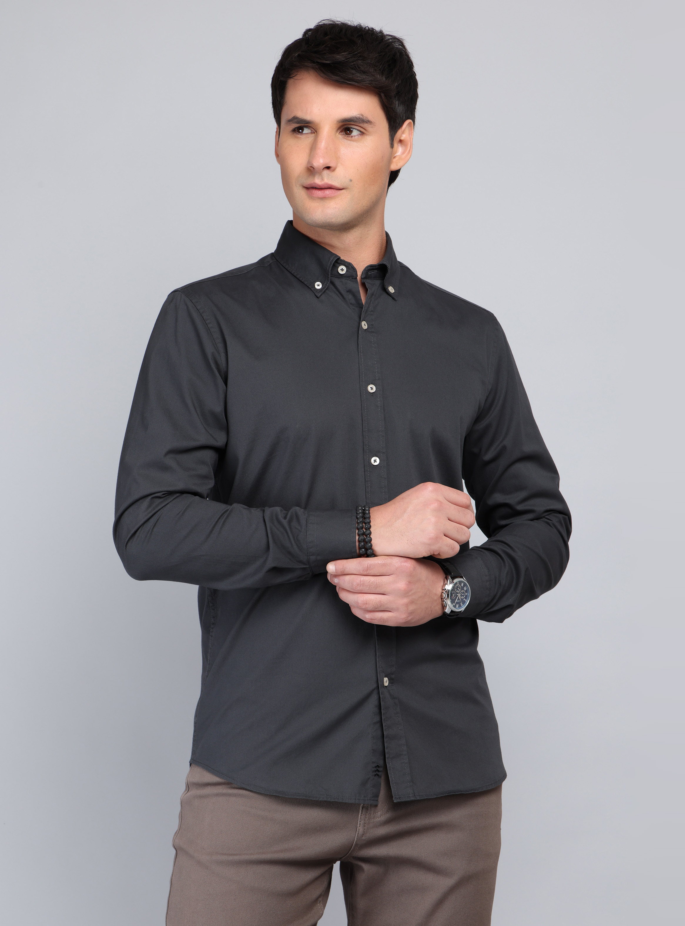 CAMISA LISA REGULAR FIT CARBON ARROW - 1