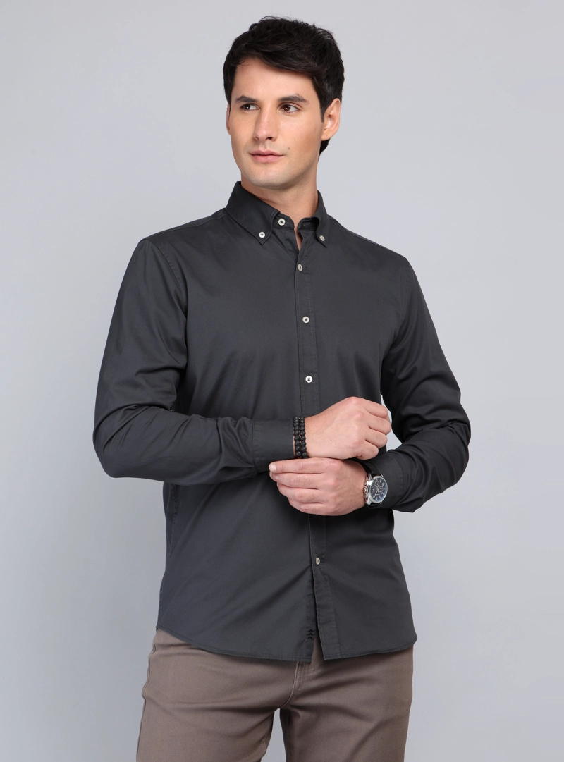 CAMISA LISA REGULAR FIT CARBON ARROW - 1