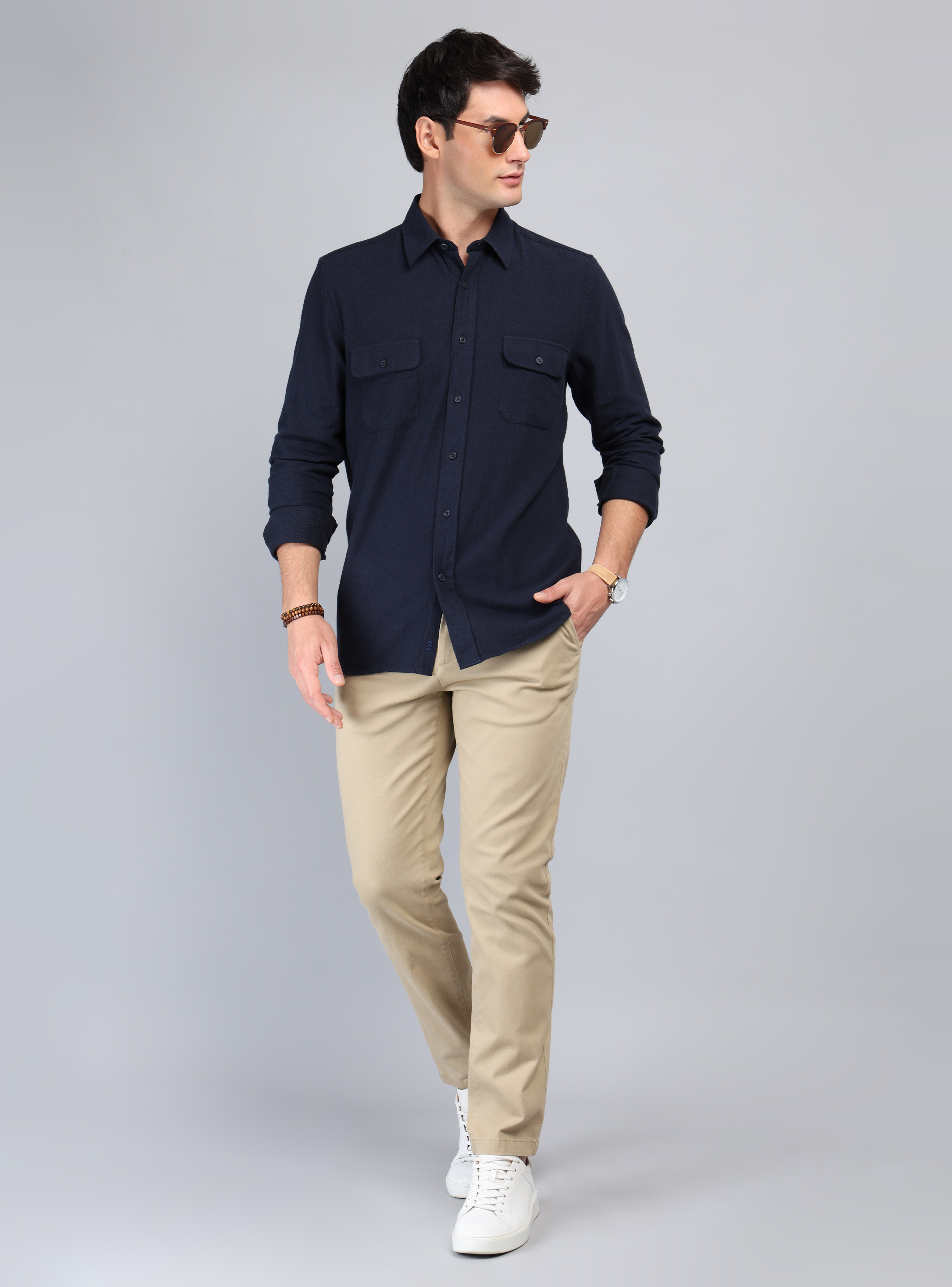 CAMISA TEXTURADA REGULAR FIT AZUL MARINO ARROW - 4