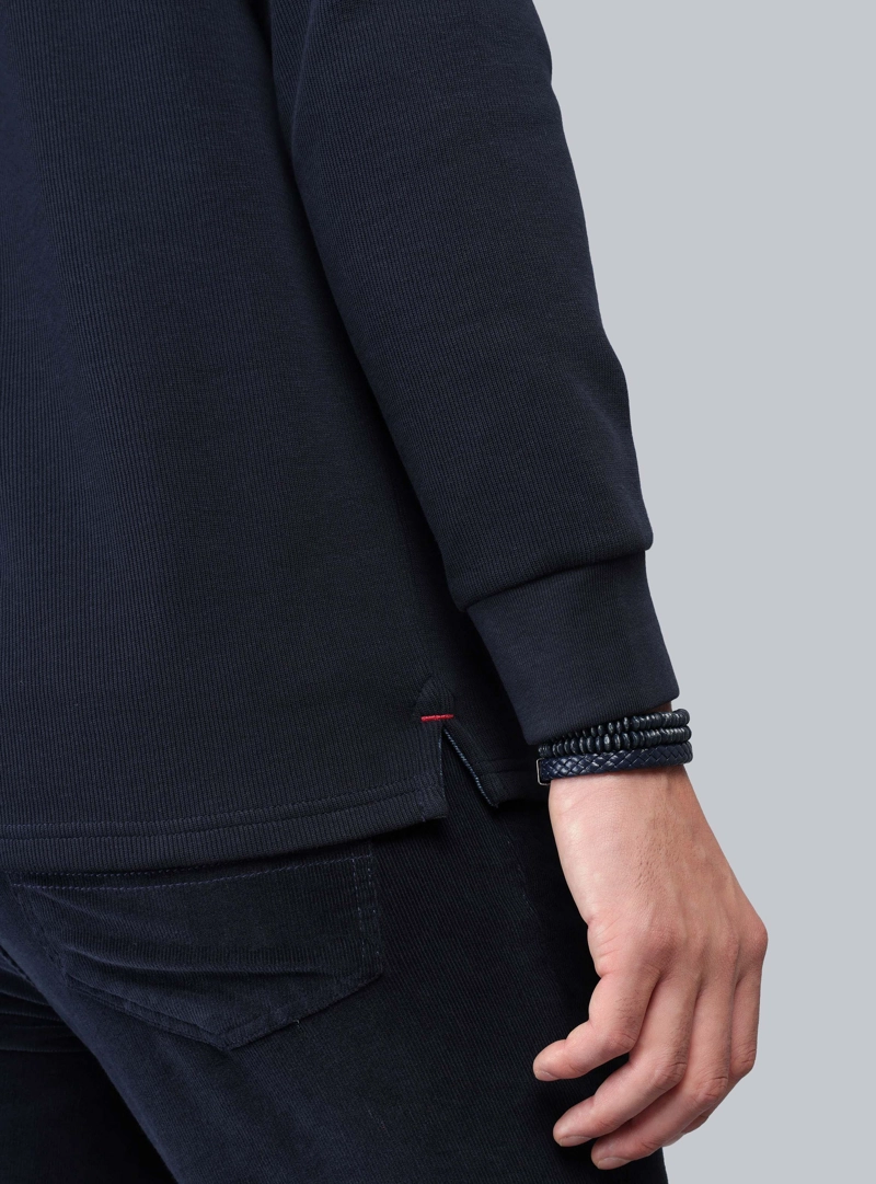 POLERA RIB MANGA LARGA REGULAR FIT AZUL MARINO ARROW - 5