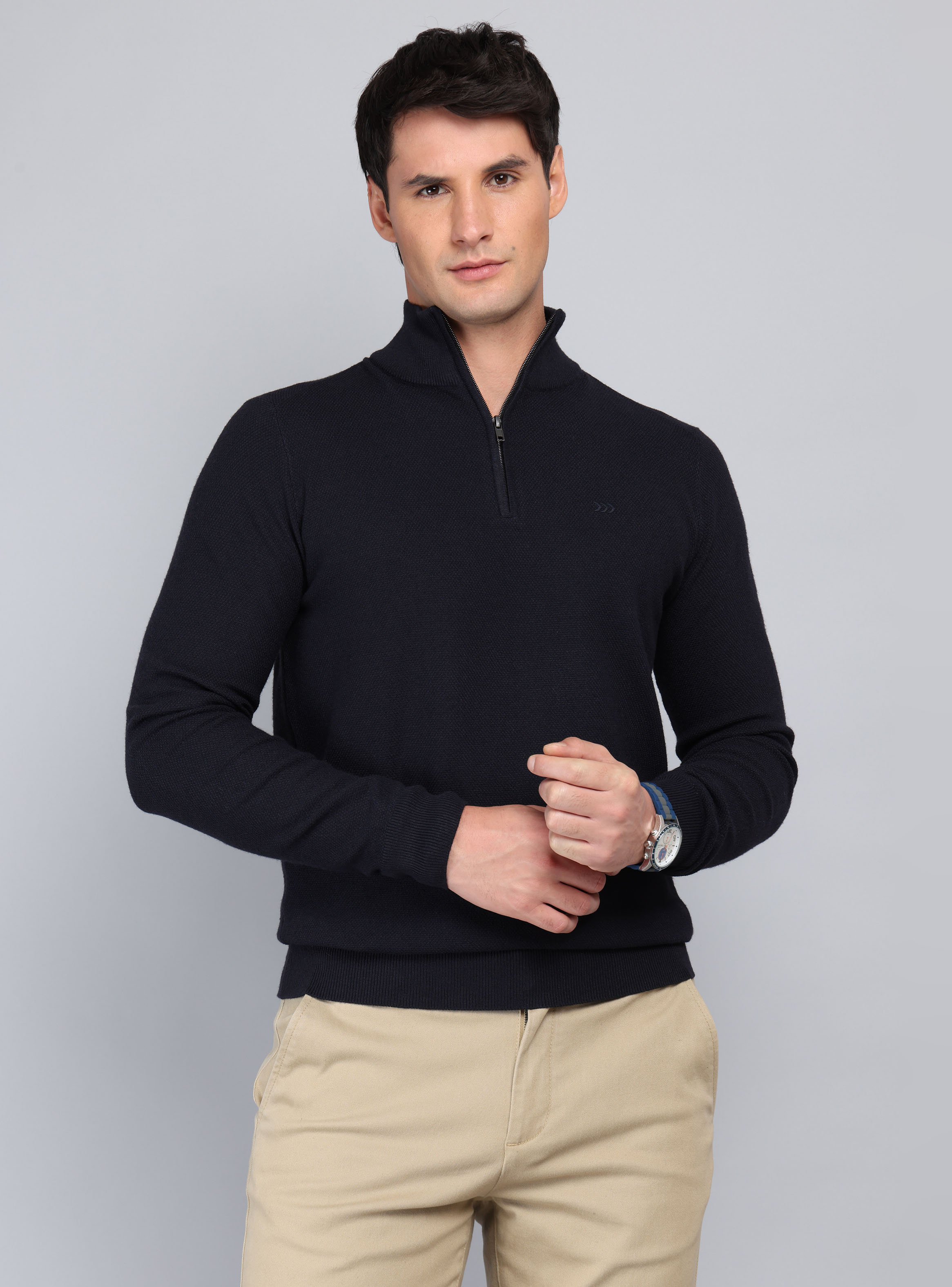 SWEATER CUELLO ALTO REGULAR FIT AZUL MARINO ARROW - 1