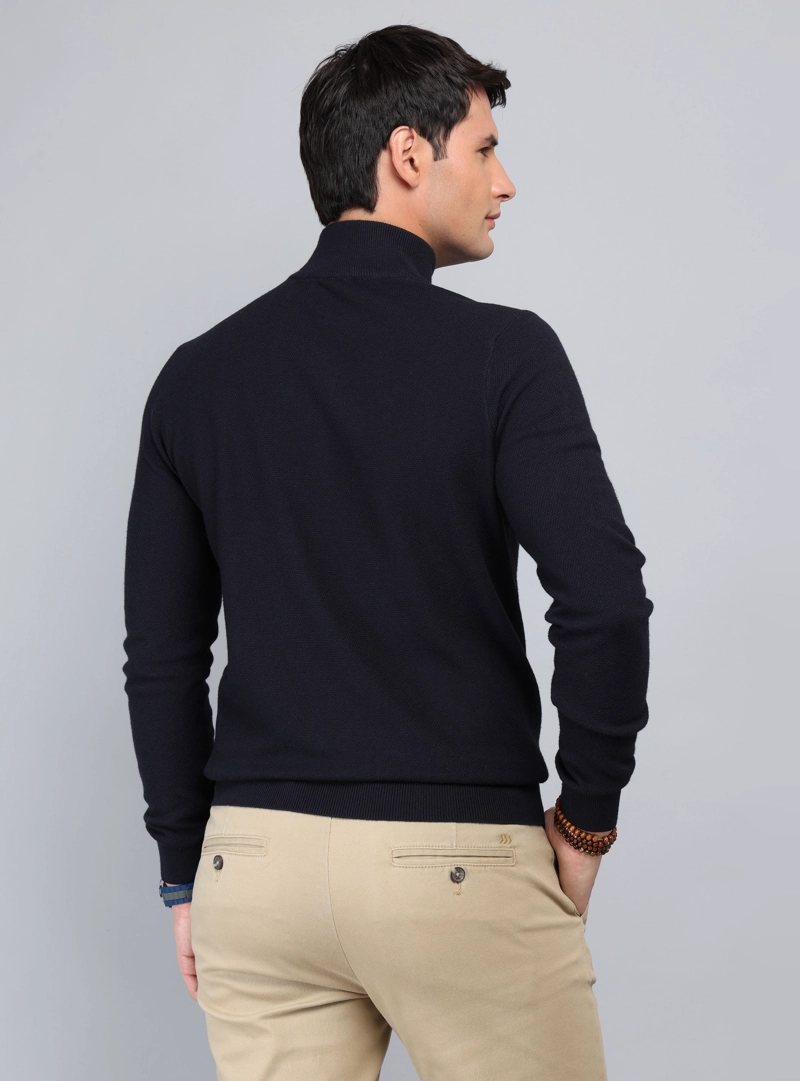 SWEATER CUELLO ALTO REGULAR FIT AZUL MARINO ARROW - 2