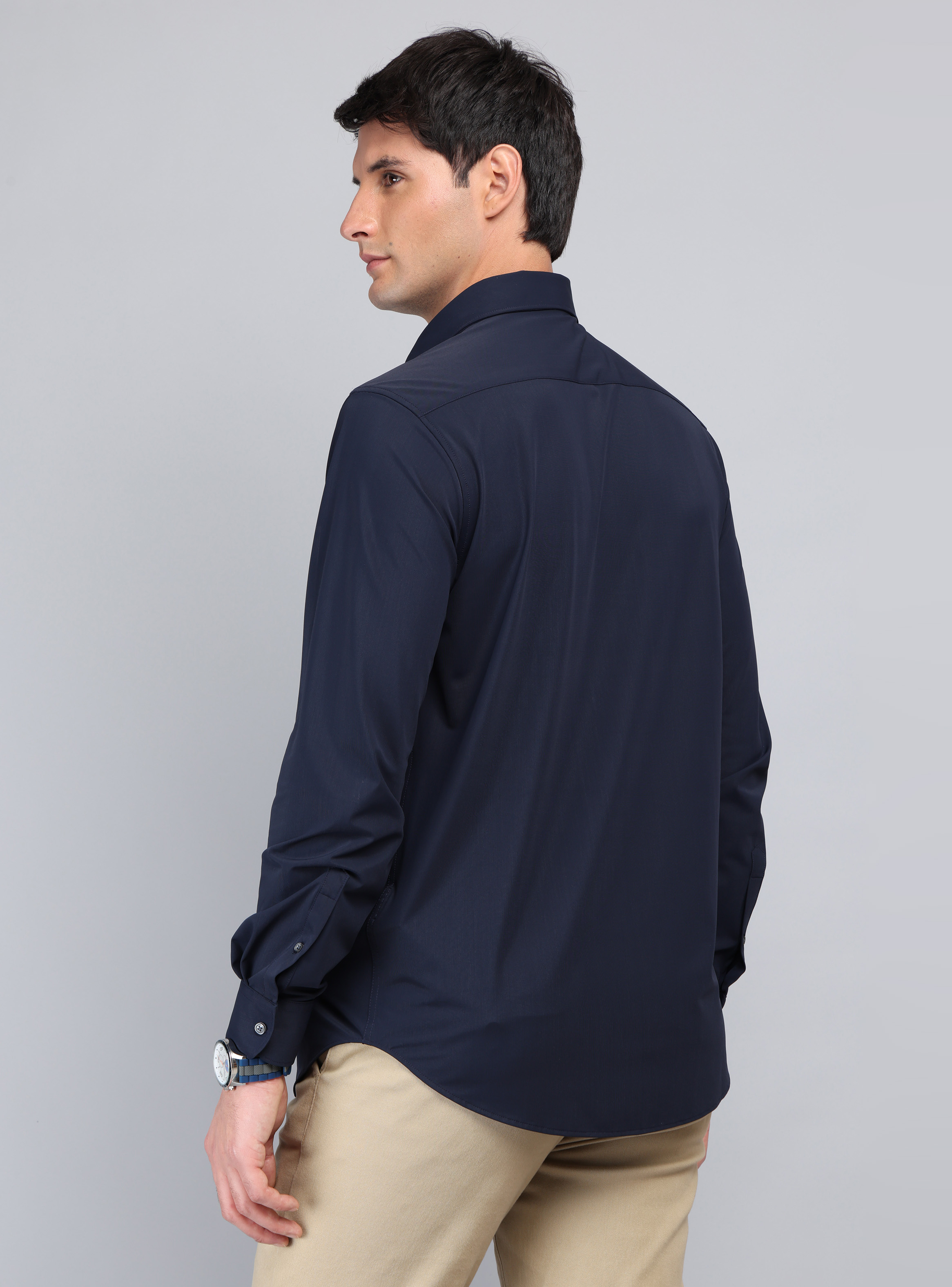 CAMISA ULTRA SPANDEX REGULAR FIT AZUL MARINO ARROW - 2