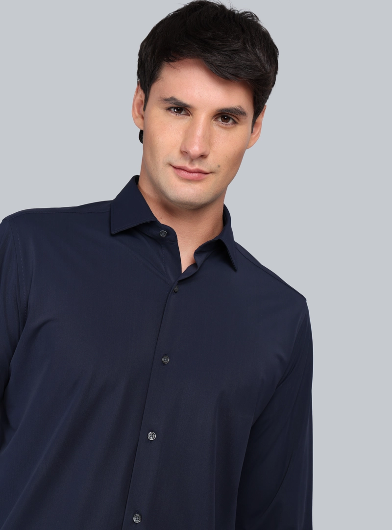 CAMISA ULTRA SPANDEX REGULAR FIT AZUL MARINO ARROW - 3