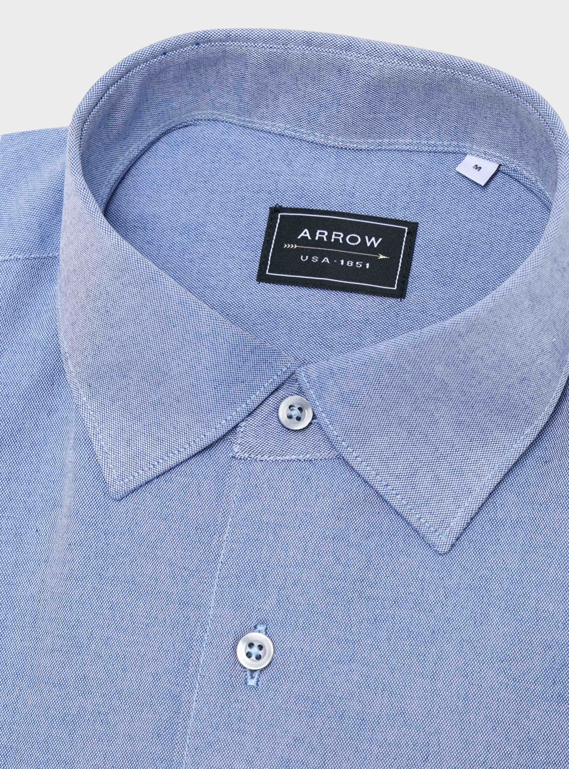 CAMISA MELANGE SLIM FIT AZUL ARROW - 5
