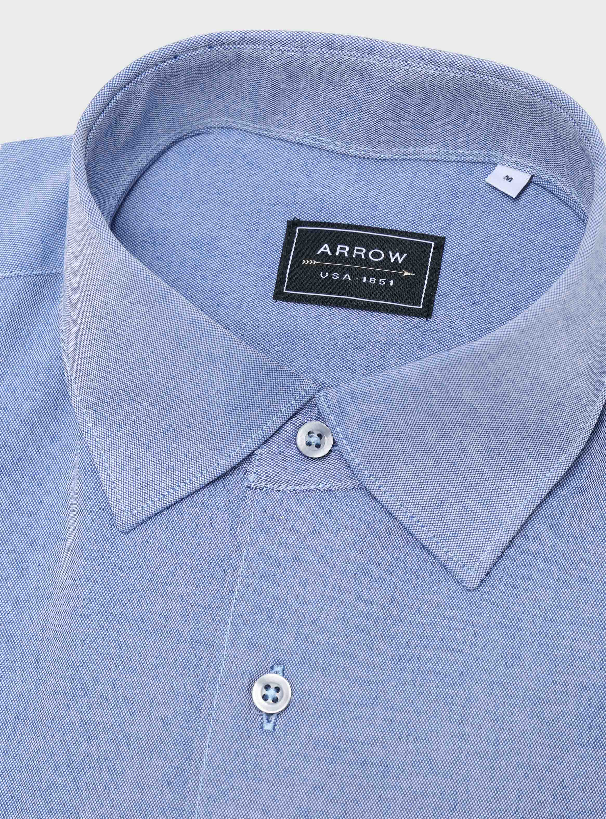 CAMISA MELANGE SLIM FIT AZUL ARROW - 5