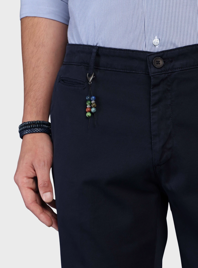 PANTALON TEXTURADO SPANDEX TAILORED FIT AZUL ARROW - 3