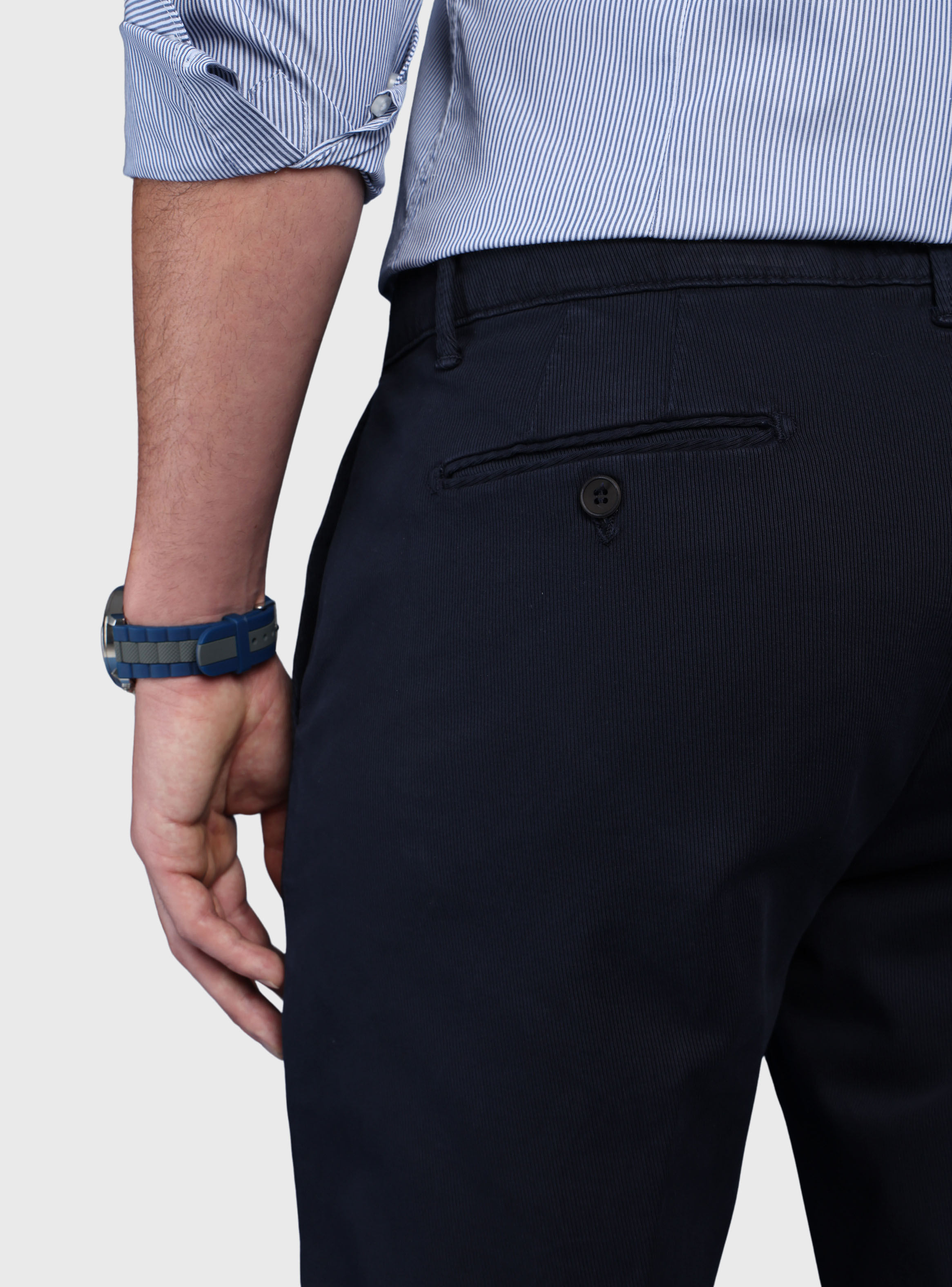 PANTALON TEXTURADO SPANDEX TAILORED FIT AZUL ARROW - 5