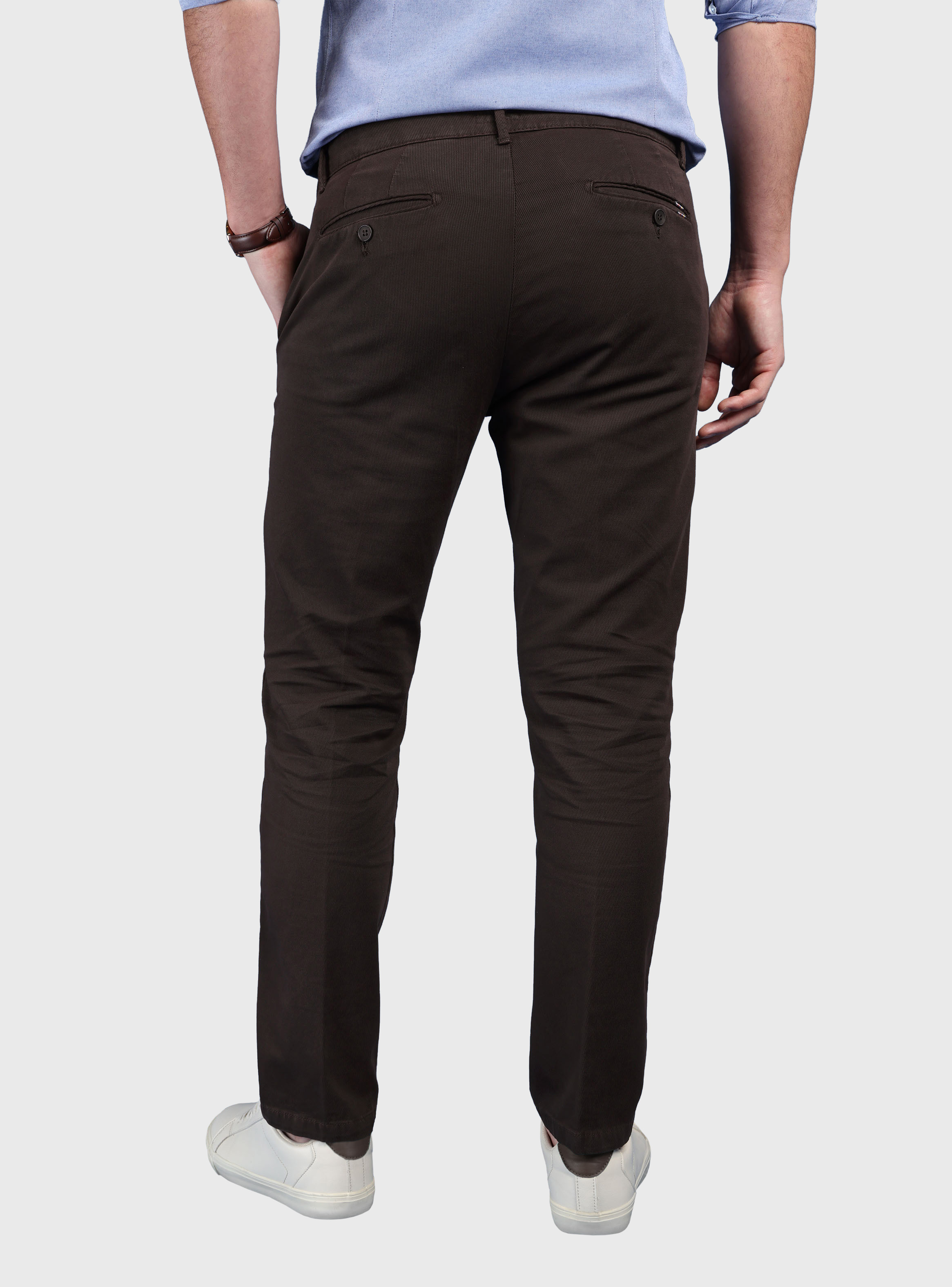 PANTALON TEXTURADO SPANDEX TAILORED FIT CAFE  ARROW - 2
