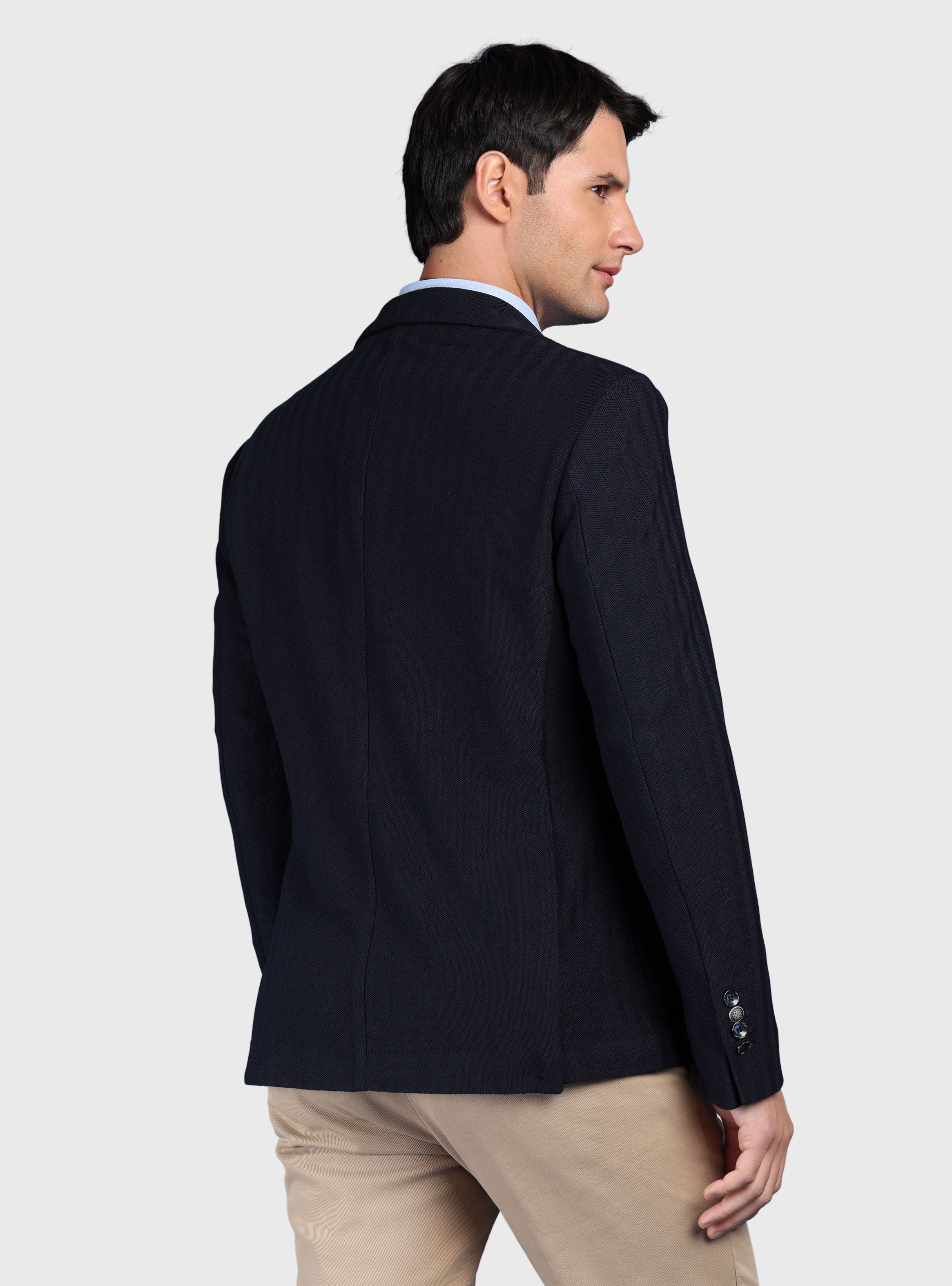 BLAZER TEXTURADO SPANDEX TAILORED FIT AZUL MARINO ARROW - 2