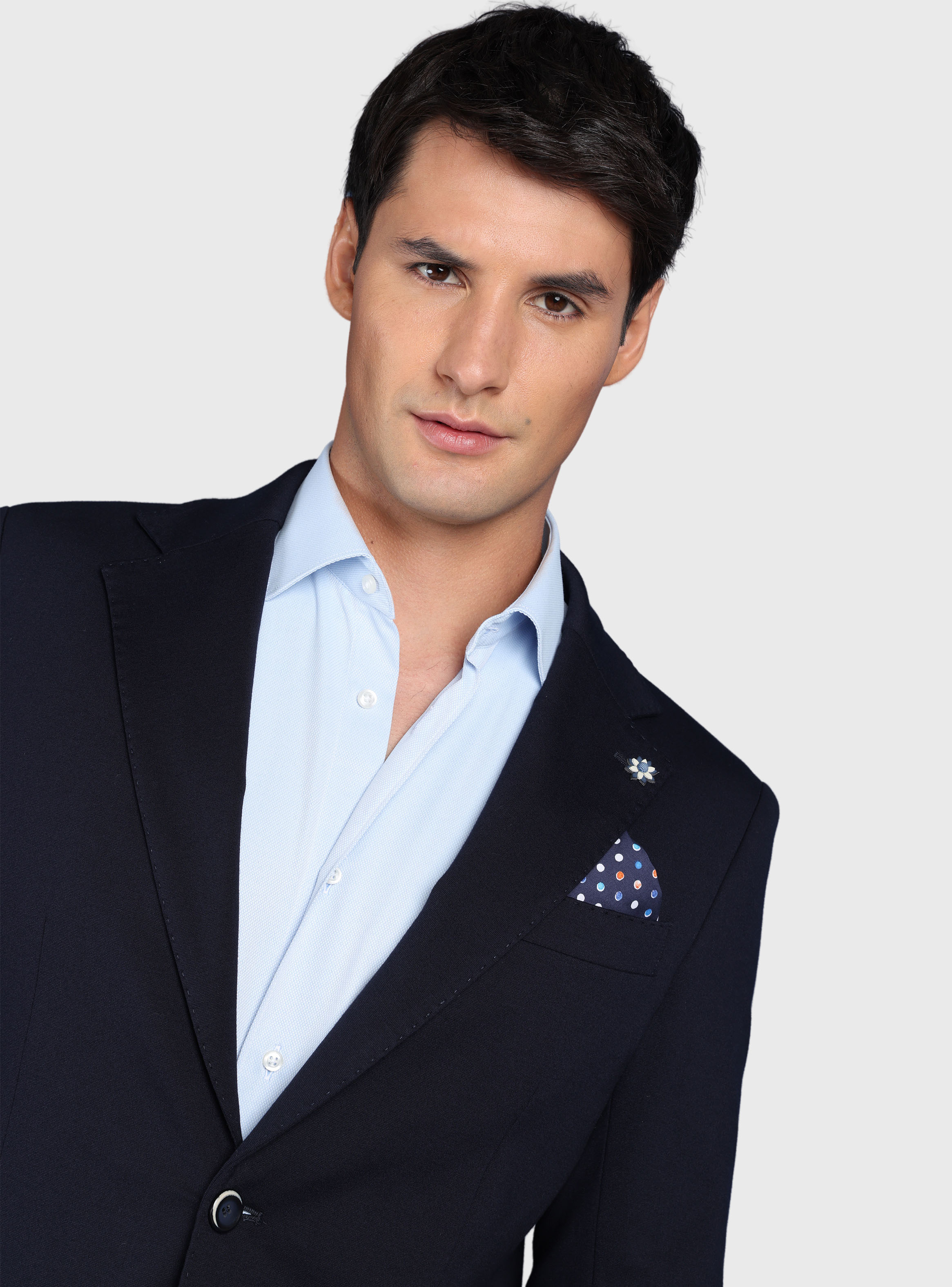 BLAZER LISO SPANDEX SLIM FIT AZUL ARROW - 3