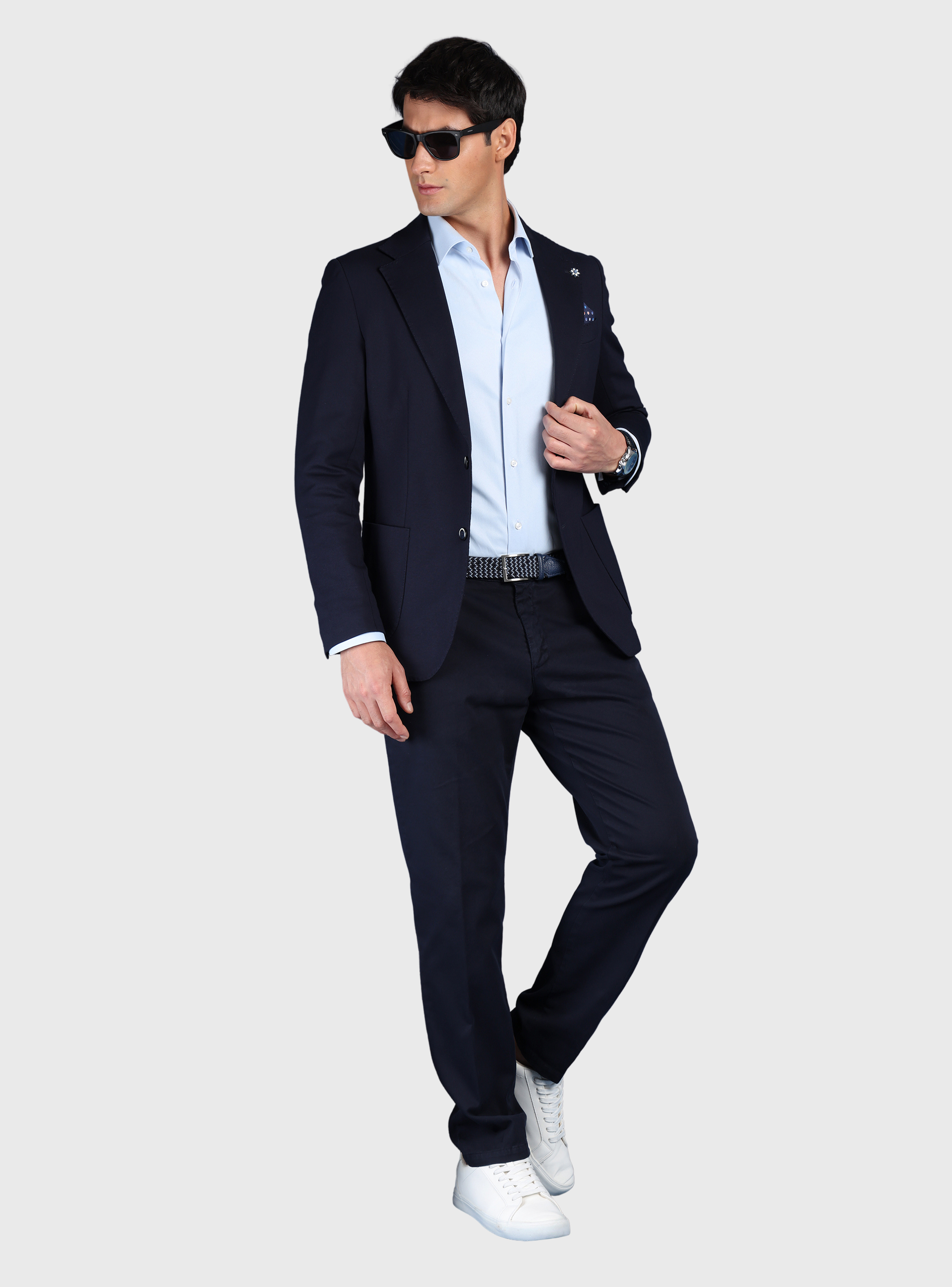 BLAZER LISO SPANDEX SLIM FIT AZUL ARROW - 4