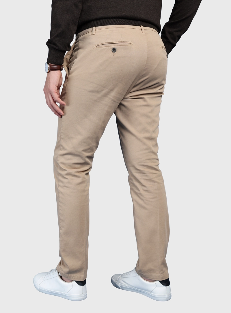 PANTALON TEXTURADO SPANDEX TAILORED FIT BEIGE ARROW - 2
