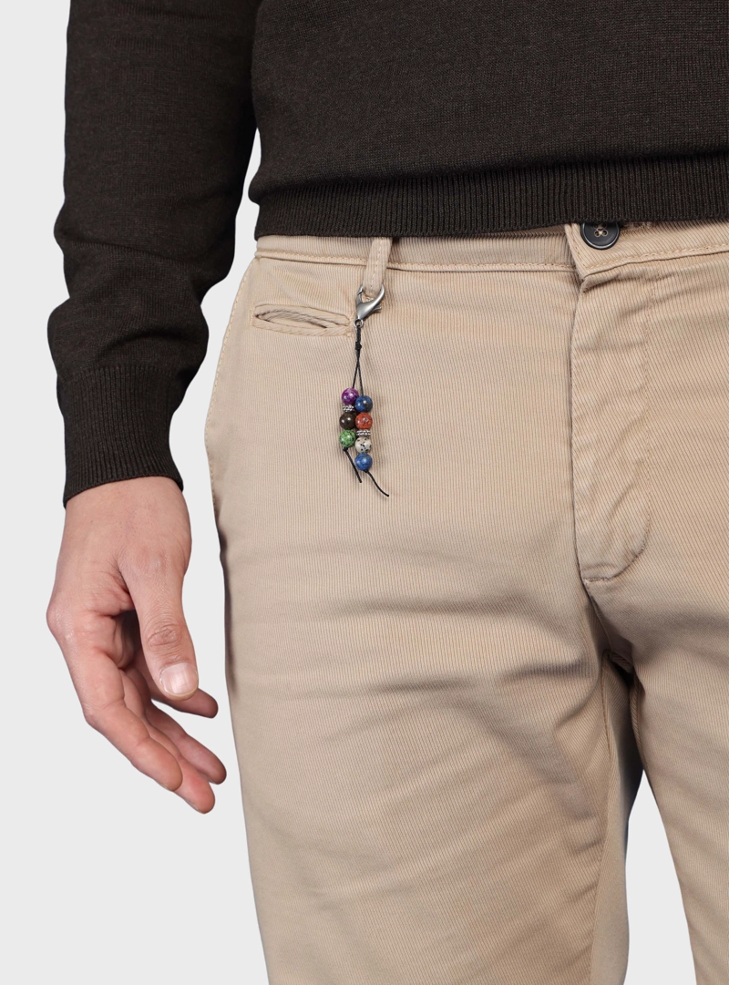 PANTALON TEXTURADO SPANDEX TAILORED FIT BEIGE ARROW - 3