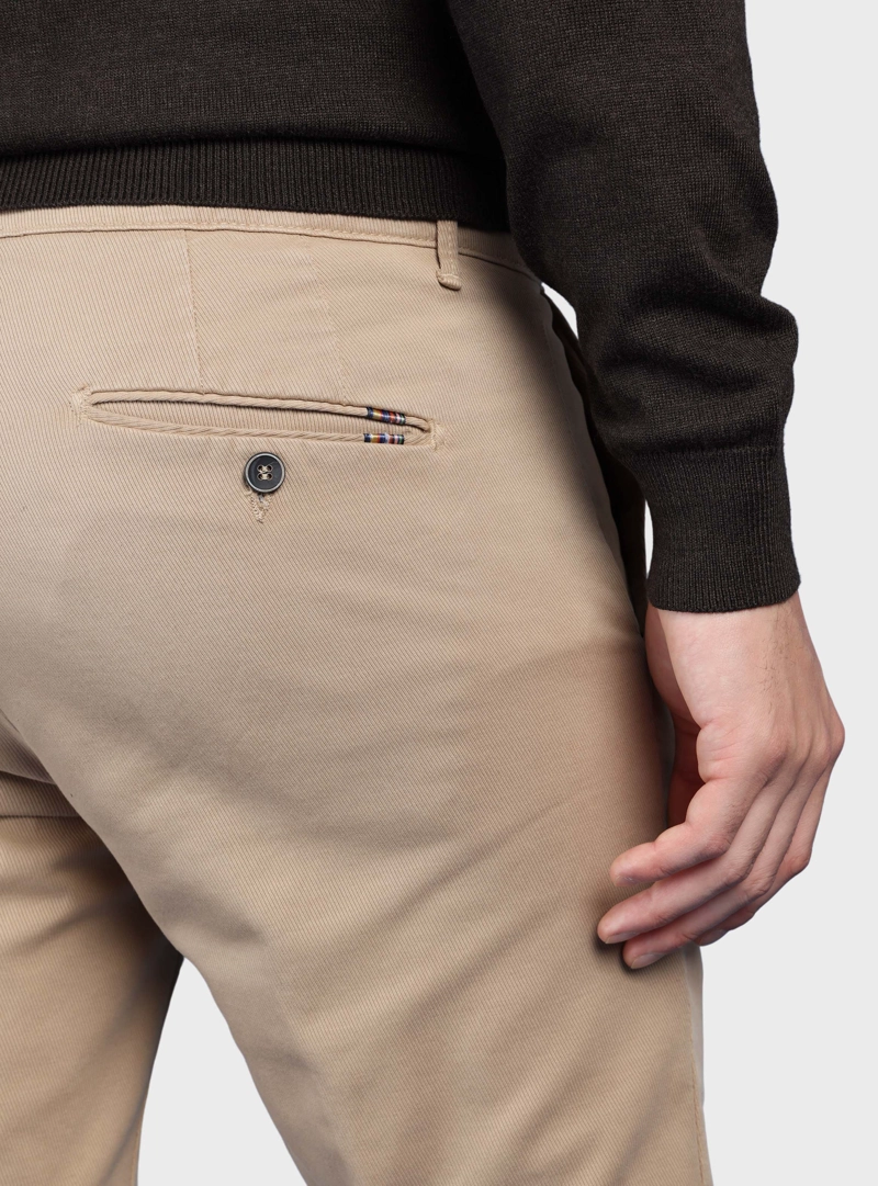 PANTALON TEXTURADO SPANDEX TAILORED FIT BEIGE ARROW - 5