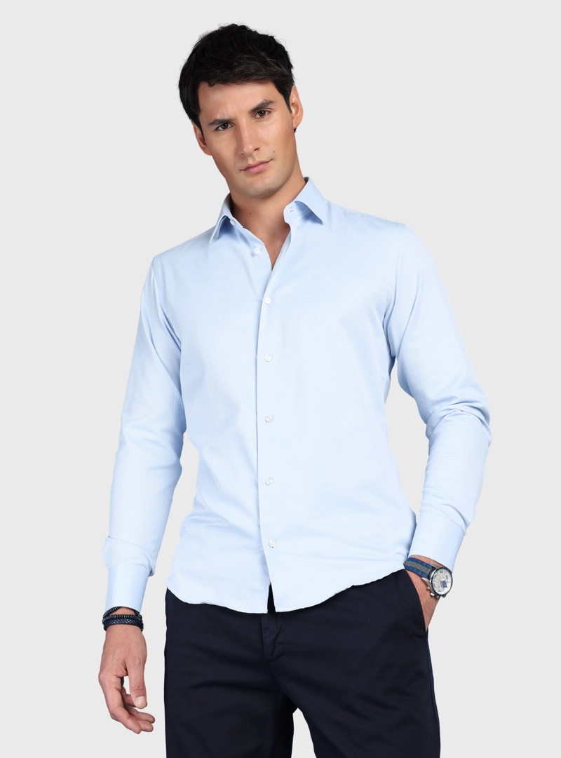 CAMISA TEXTURADA SLIM FIT CELESTE ARROW - 1