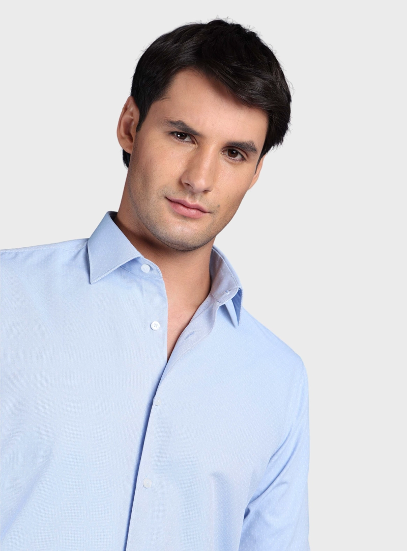 CAMISA TEXTURADA SLIM FIT AZUL ARROW - 3
