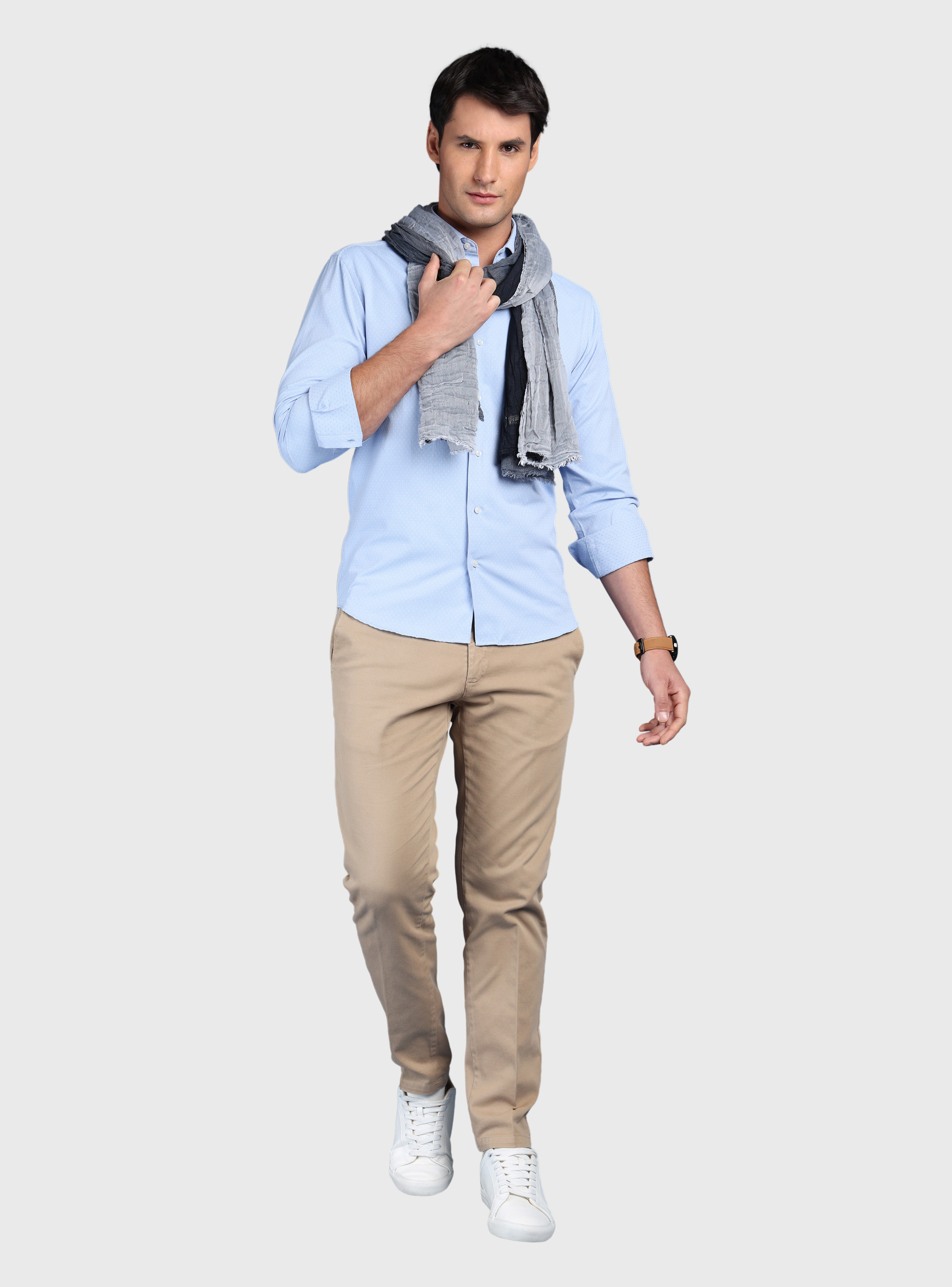 CAMISA TEXTURADA SLIM FIT AZUL ARROW - 4