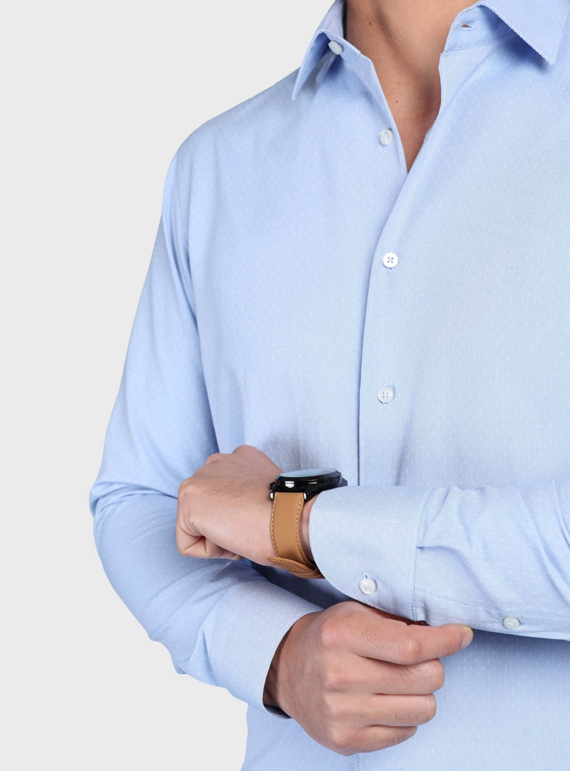 CAMISA TEXTURADA SLIM FIT AZUL ARROW - 6