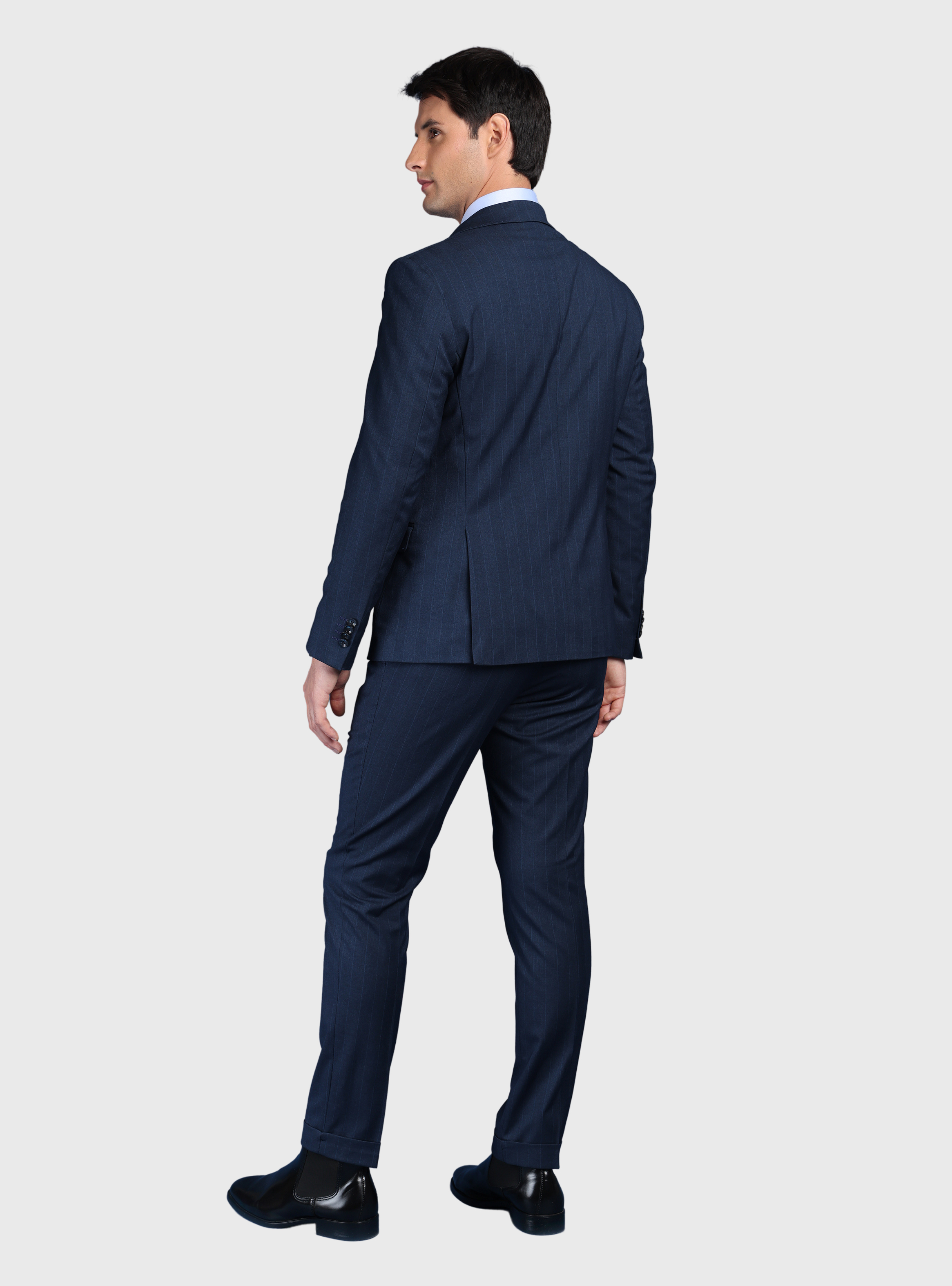 TRAJE A RAYAS SPANDEX SLIM FIT AZUL ARROW - 2