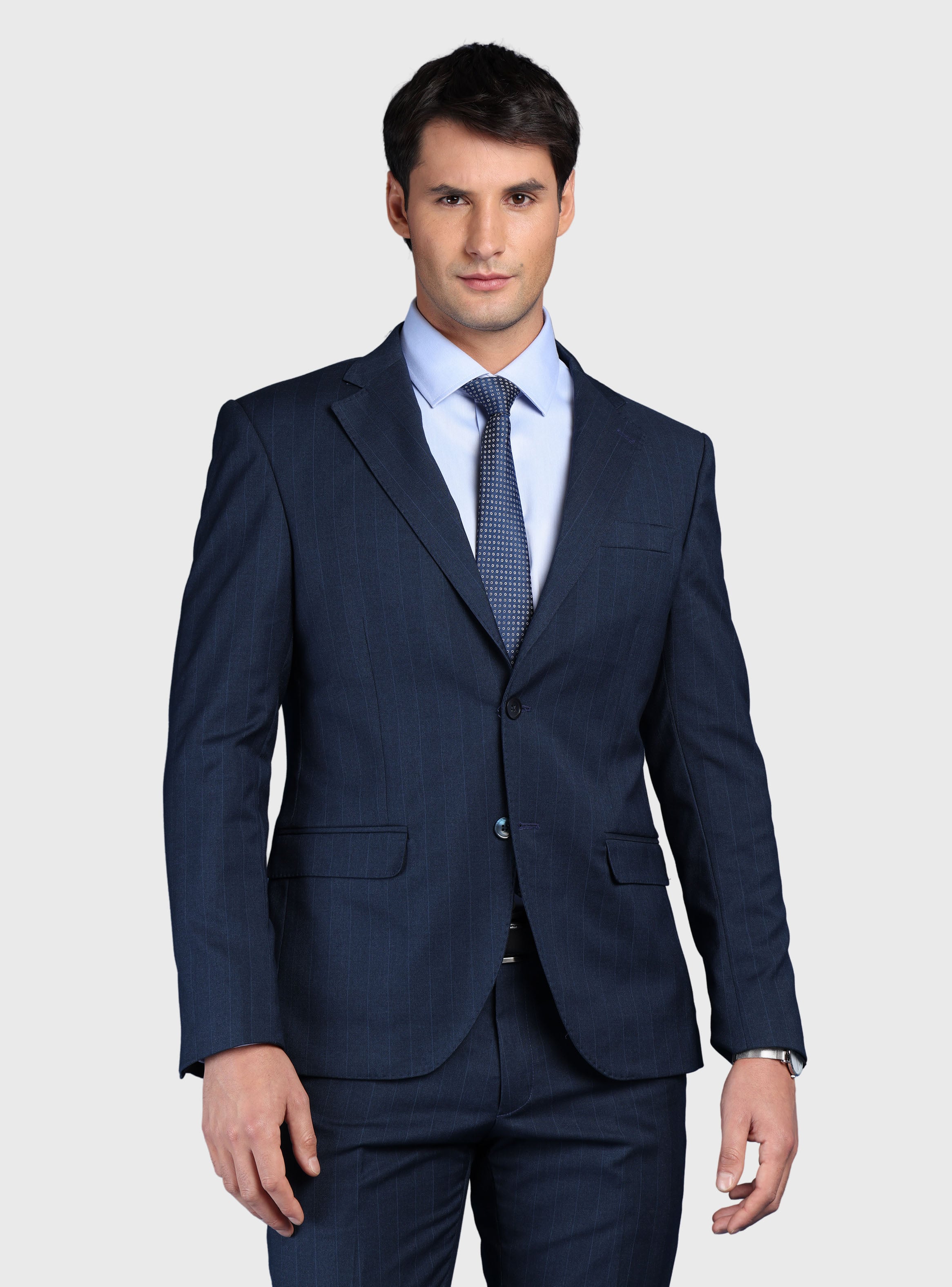 TRAJE A RAYAS SPANDEX SLIM FIT AZUL ARROW - 3