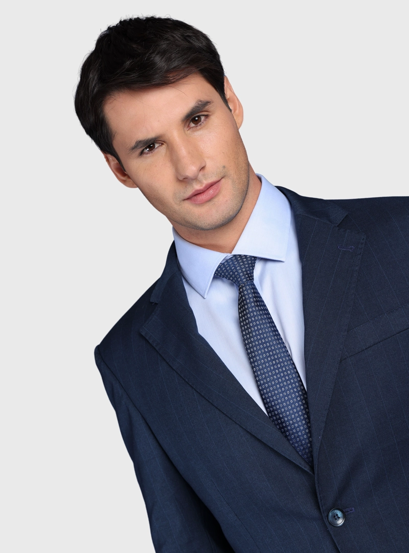 TRAJE A RAYAS SPANDEX SLIM FIT AZUL ARROW - 4