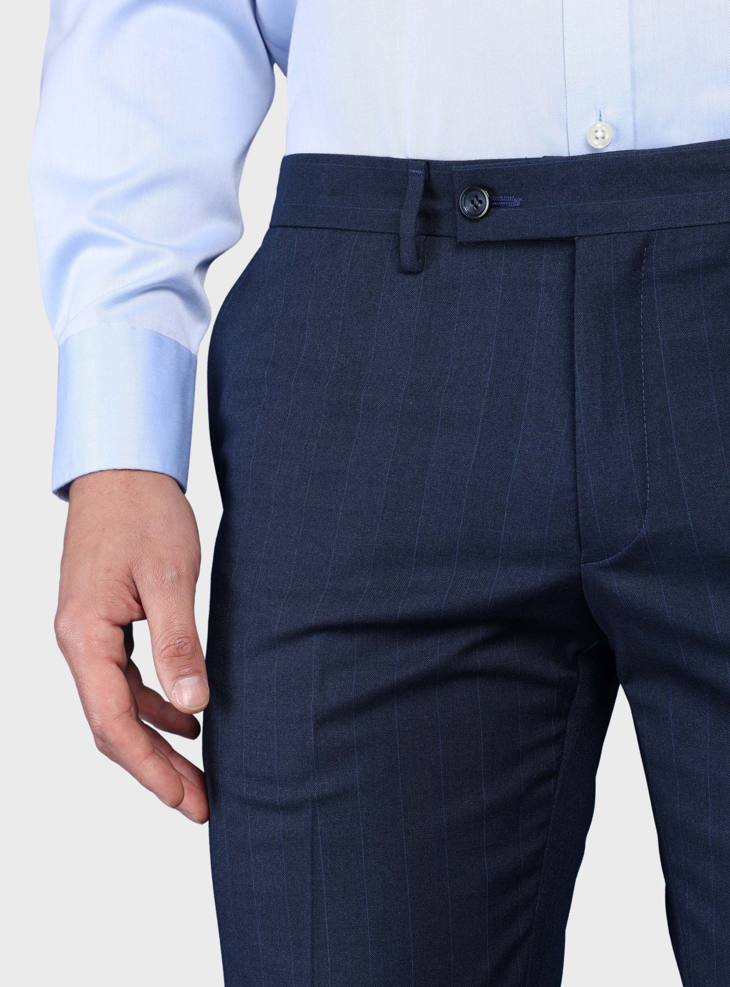 TRAJE A RAYAS SPANDEX SLIM FIT AZUL ARROW - 9