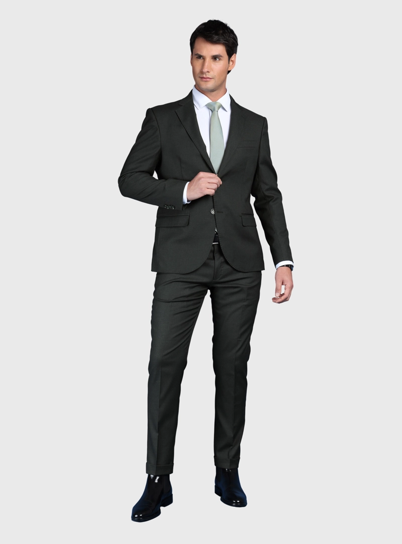 TRAJE LISO SPANDEX SLIM FIT VERDE ARROW - 1