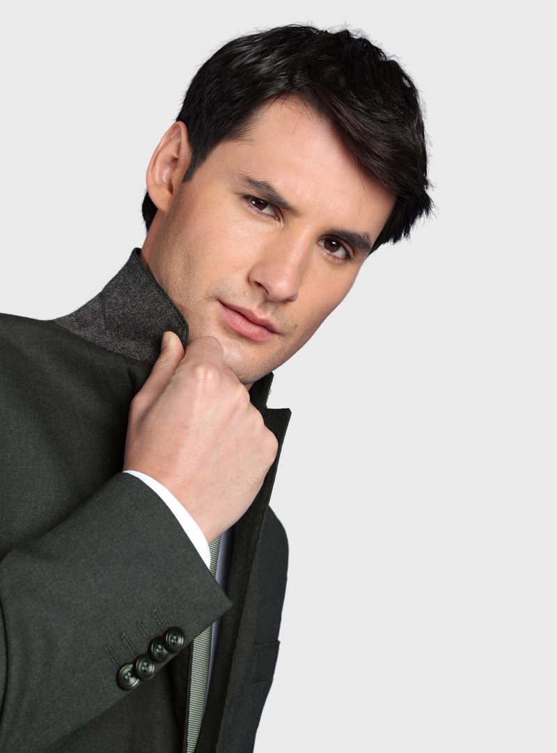 TRAJE LISO SPANDEX SLIM FIT VERDE ARROW - 5
