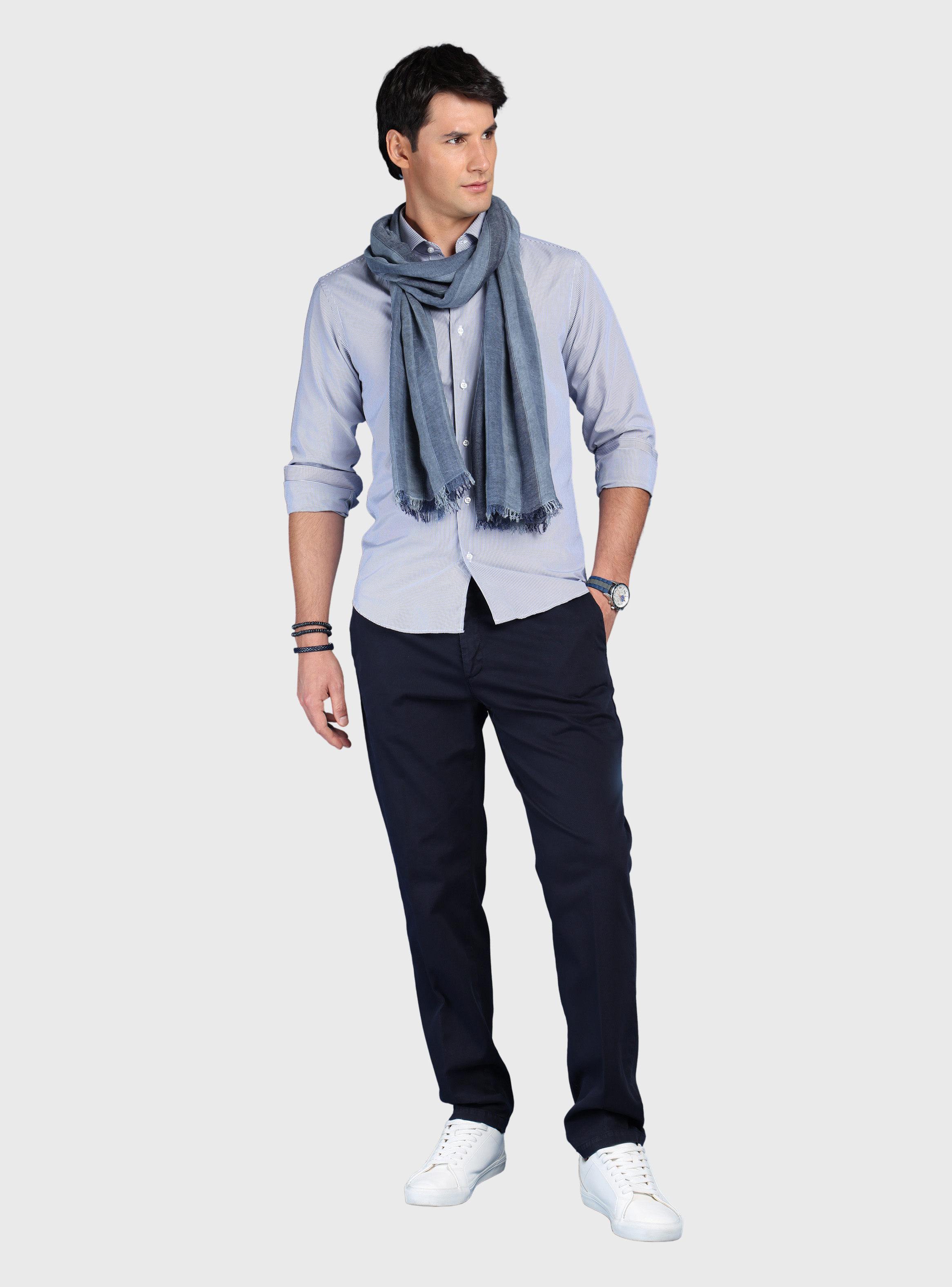 CAMISA A RAYAS SLIM FIT AZUL ARROW - 4