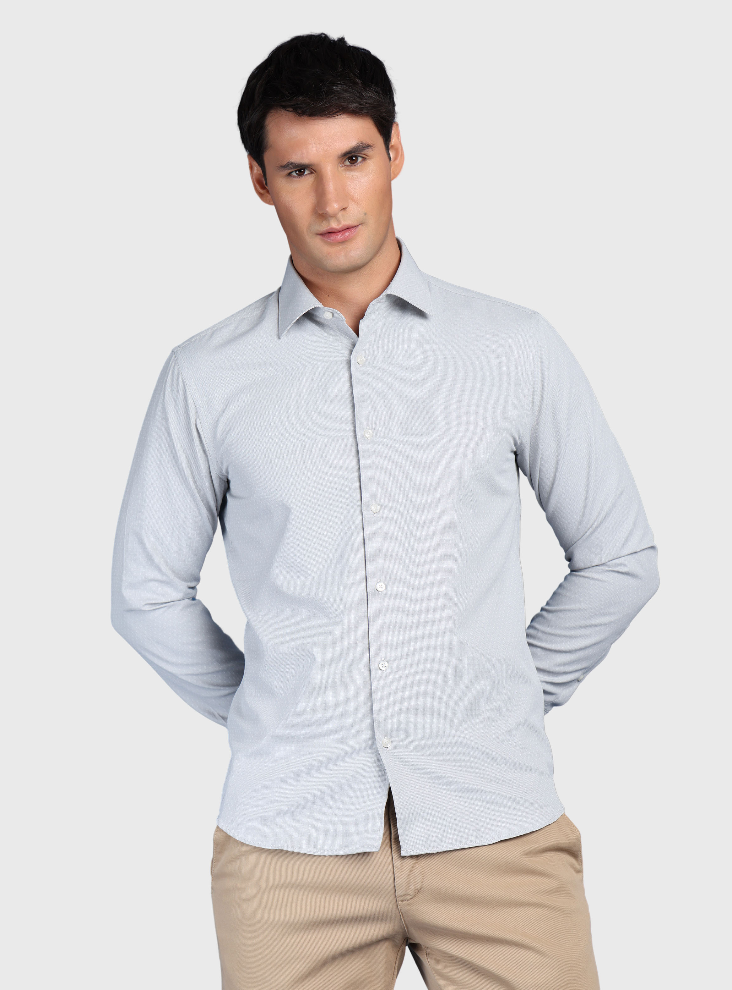 CAMISA TEXTURADA SLIM FIT VERDE ARROW - 1
