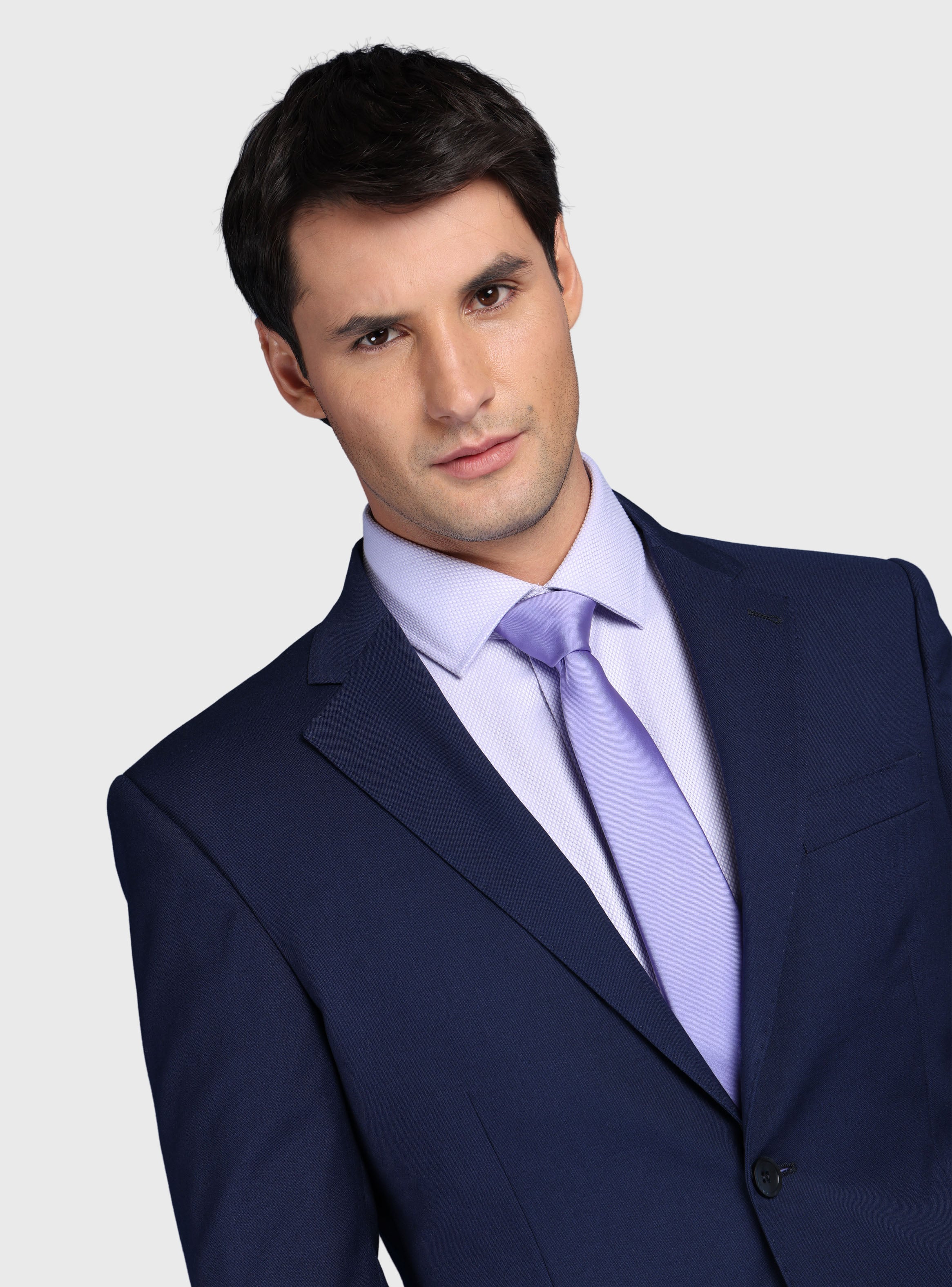 TRAJE LISO SPANDEX SLIM FIT AZUL ARROW - 4