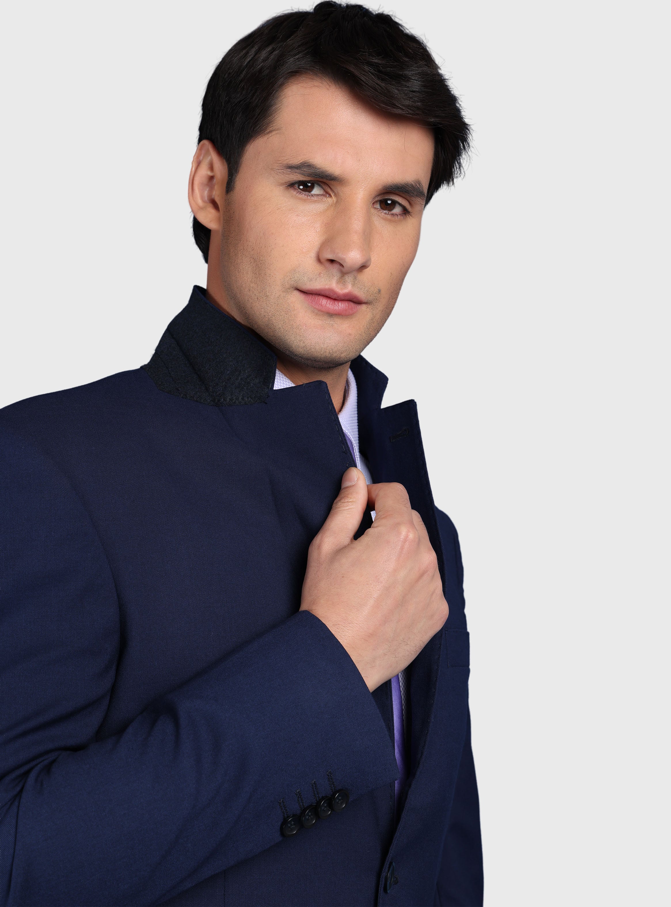 TRAJE LISO SPANDEX SLIM FIT AZUL ARROW - 5