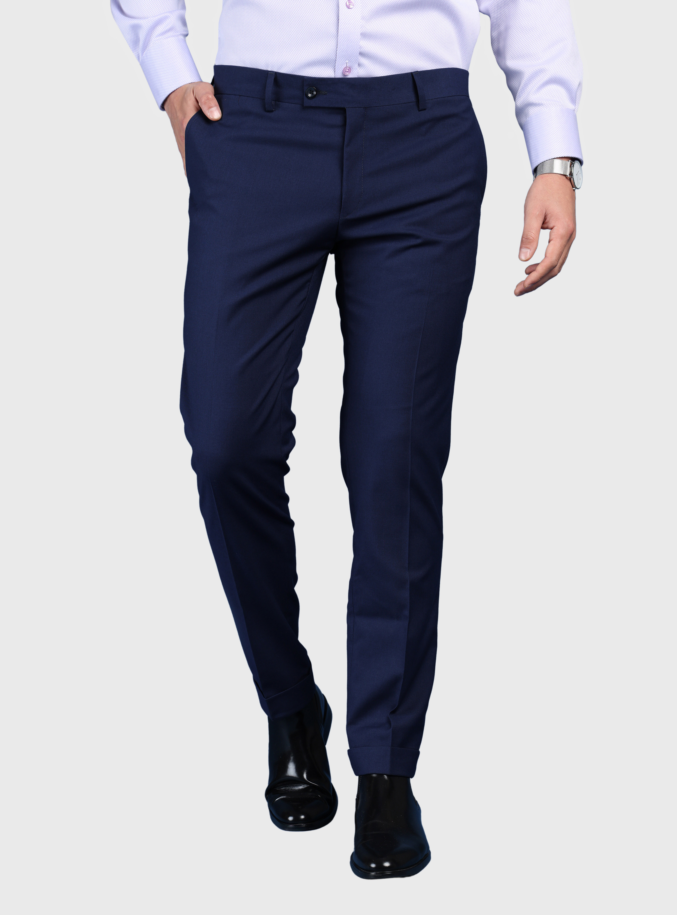 TRAJE LISO SPANDEX SLIM FIT AZUL ARROW - 7
