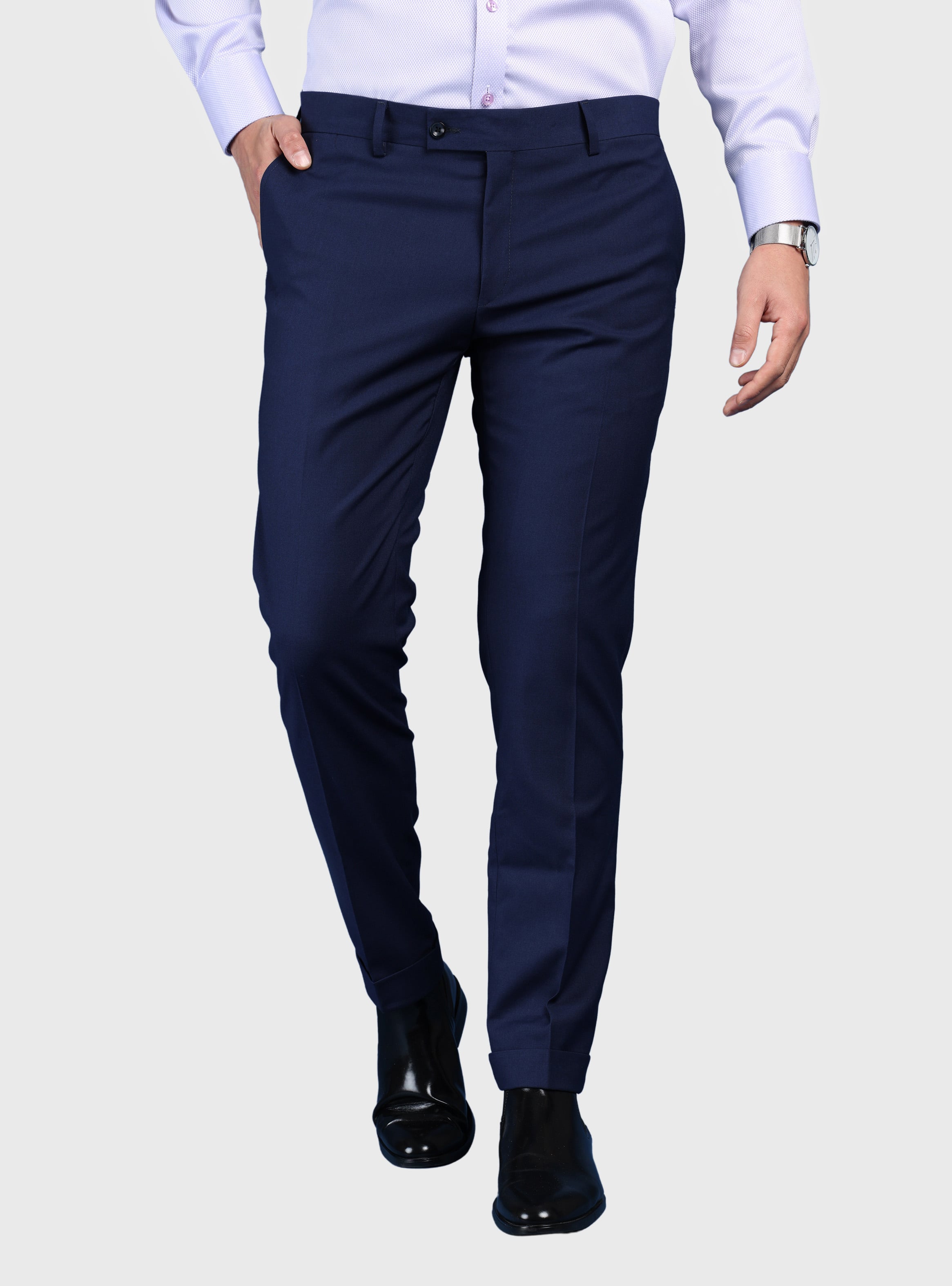 TRAJE LISO SPANDEX SLIM FIT AZUL ARROW - 7