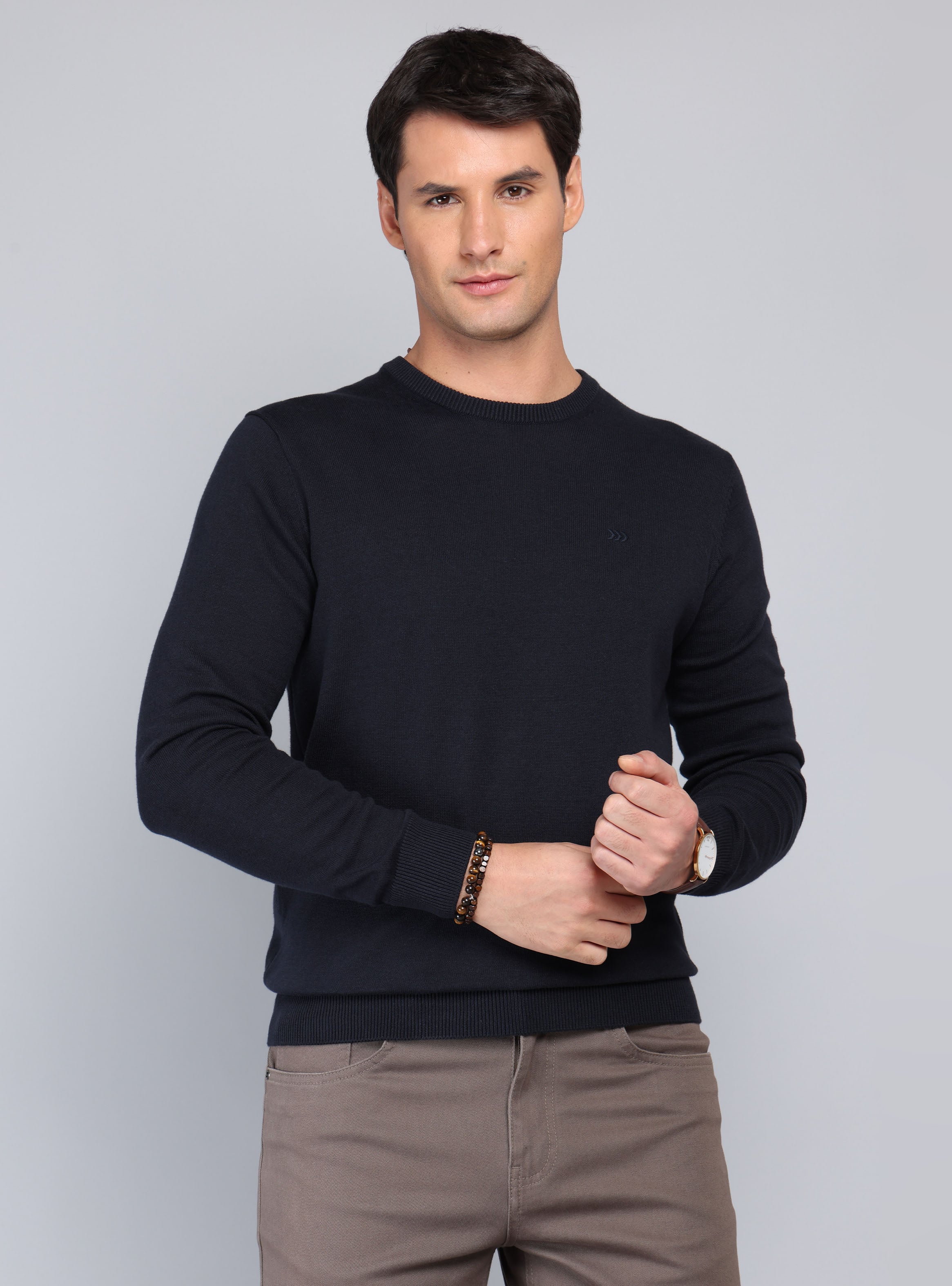 SWEATER CUELLO REDONDO REGULAR FIT AZUL MARINO ARROW - 1