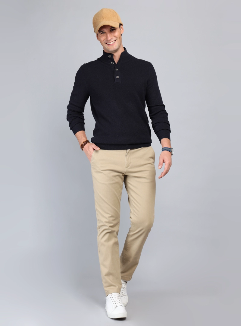 SWEATER CUELLO ALTO REGULAR FIT AZUL MARINO ARROW - 4