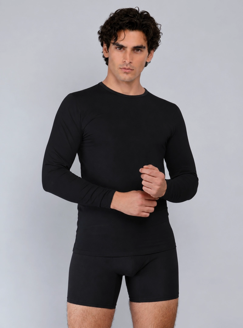 CAMISETA PRIMERA CAPA REGULAR FIT NEGRO ARROW - 1