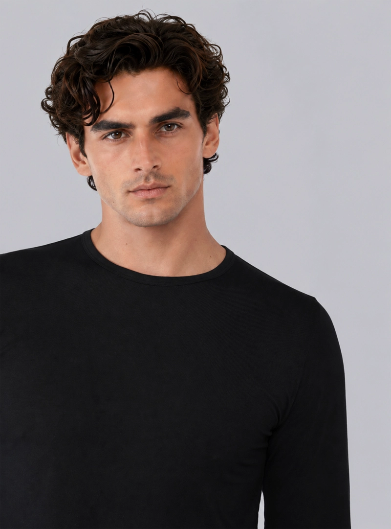 CAMISETA PRIMERA CAPA REGULAR FIT NEGRO ARROW - 3