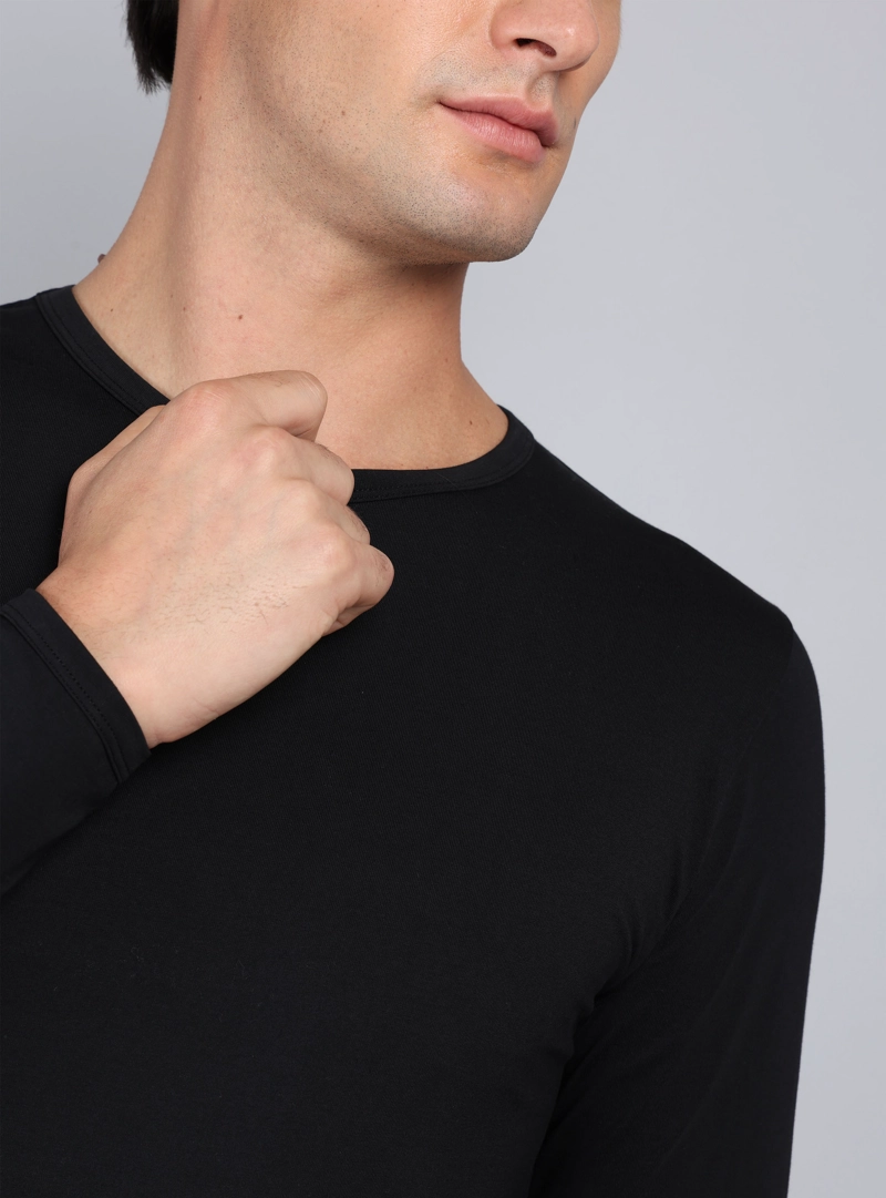 CAMISETA PRIMERA CAPA REGULAR FIT NEGRO ARROW - 4