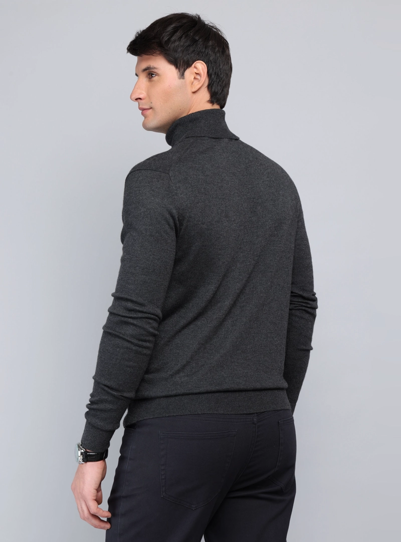 SWEATER CUELLO ALTO REGULAR FIT GRIS OSCURO ARROW - 2