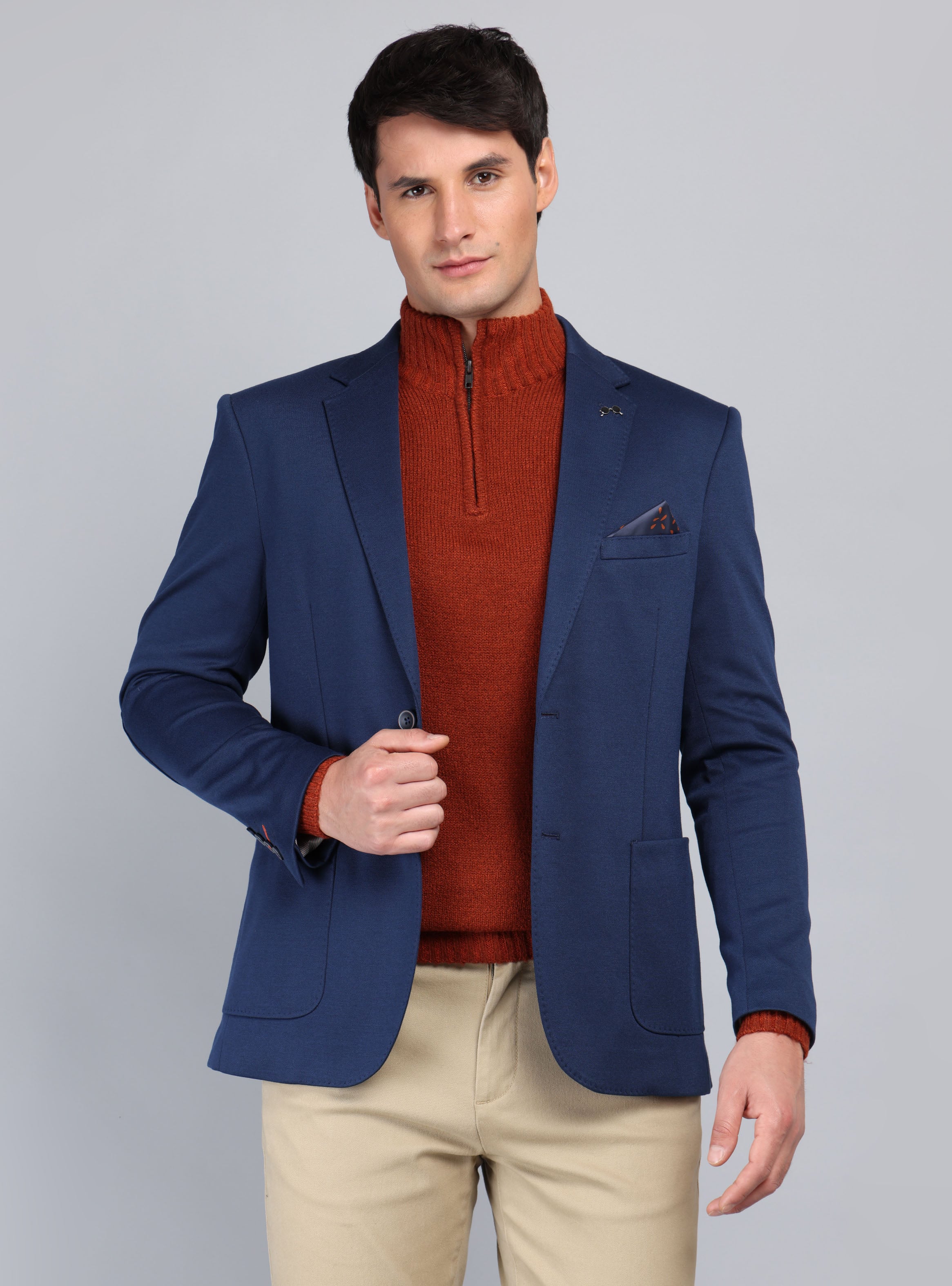 BLAZER LISO FLEX TAILORED FIT AZUL MARINO ARROW - 1