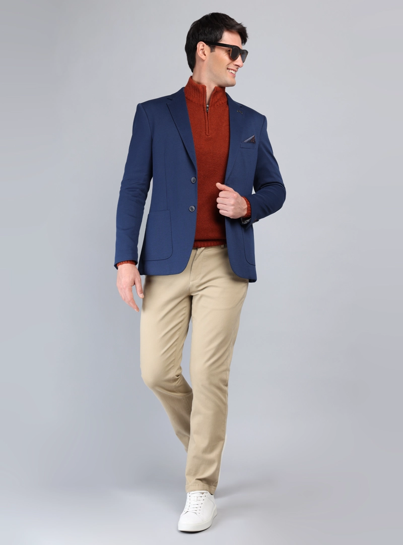 BLAZER LISO FLEX TAILORED FIT AZUL MARINO ARROW - 4