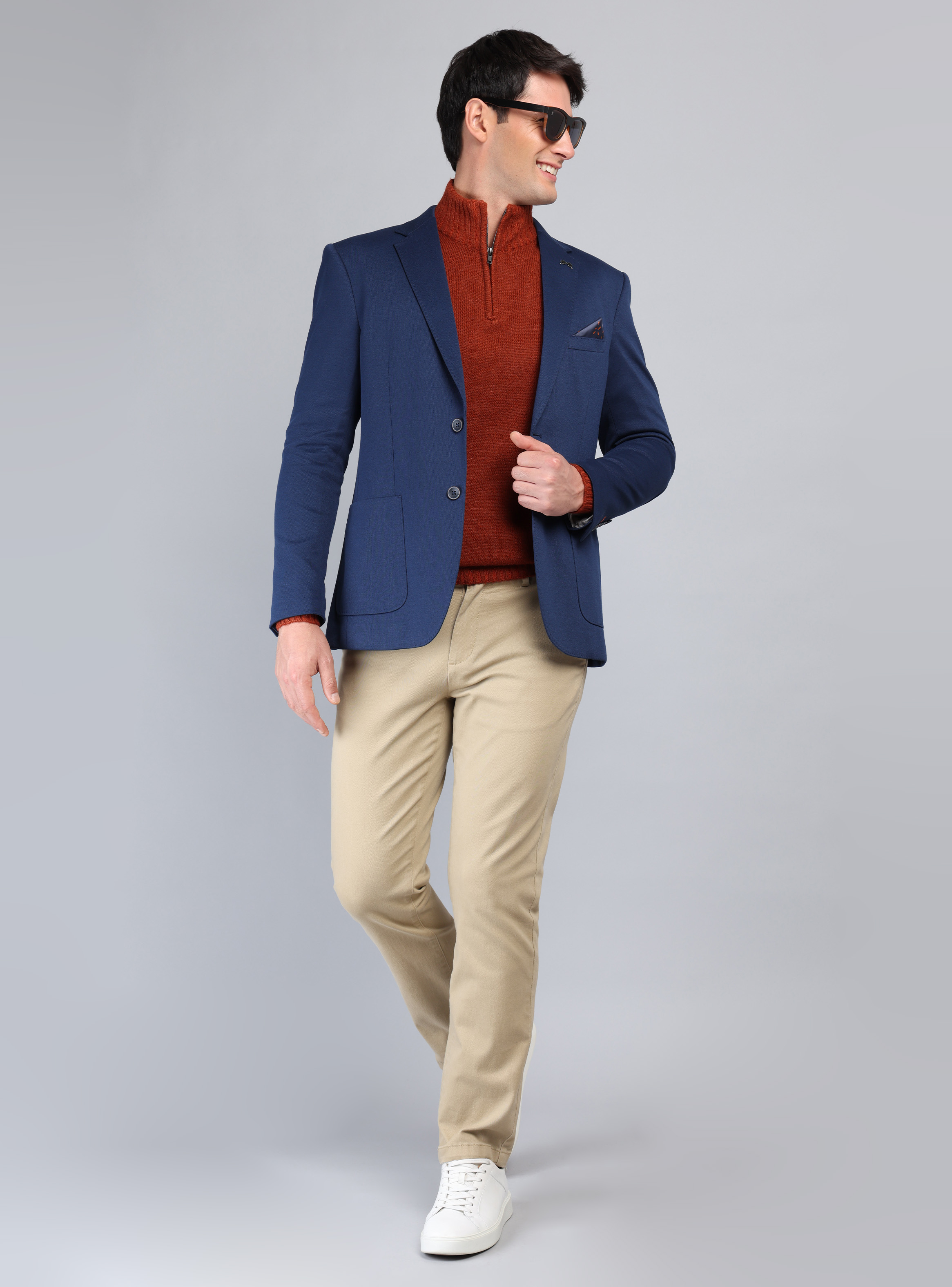 BLAZER LISO FLEX TAILORED FIT AZUL MARINO ARROW - 4